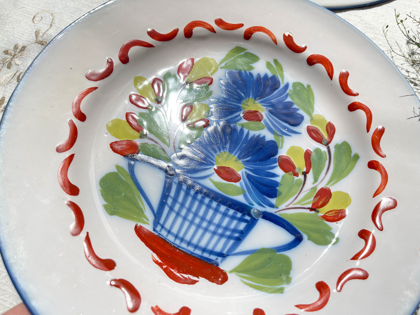 2 Assiettes ST CLEMENT Luneville XIXème  motif fleuris