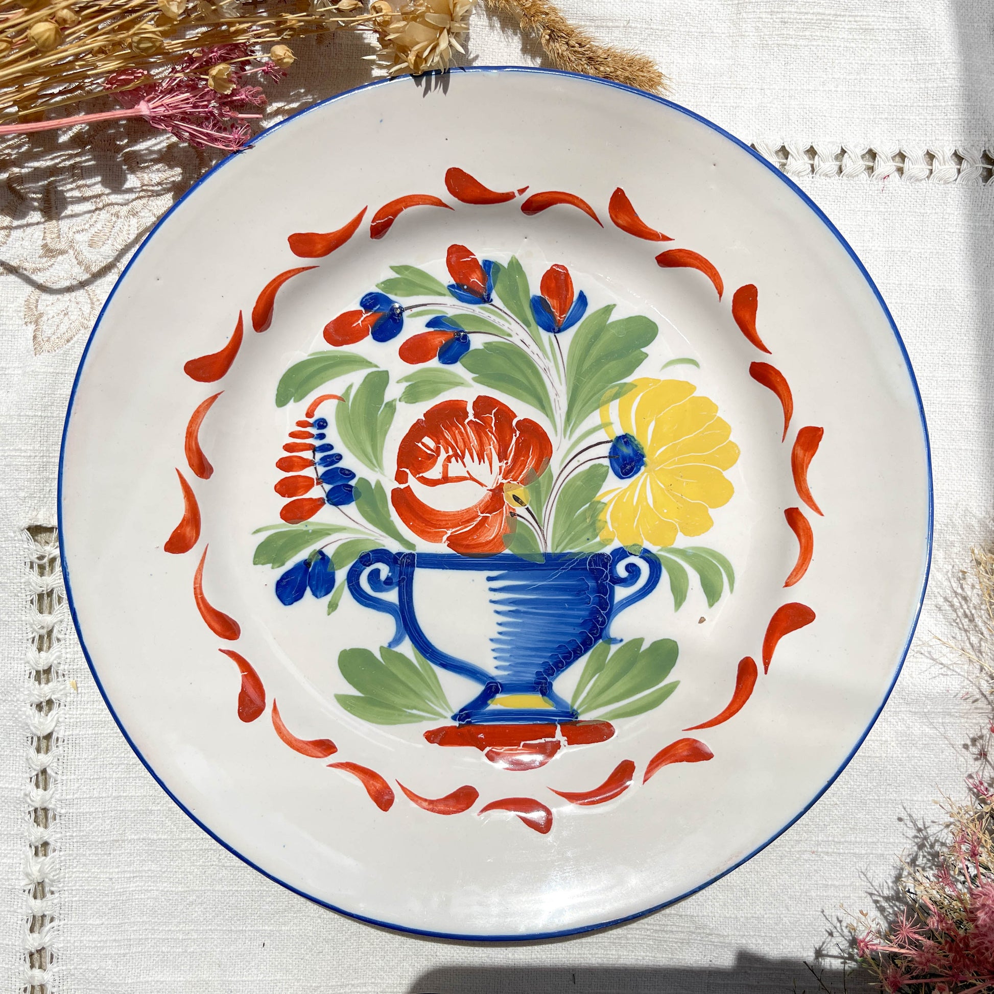 2 Assiettes ST CLEMENT Luneville XIXème  motif fleuris