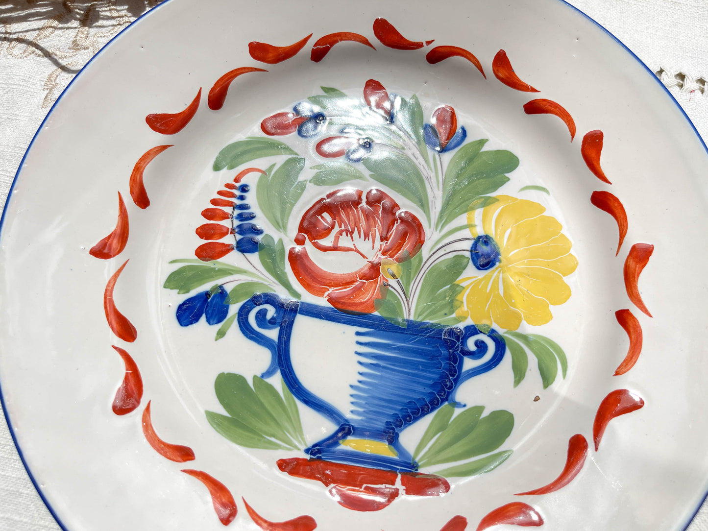 2 Assiettes ST CLEMENT Luneville XIXème  motif fleuris