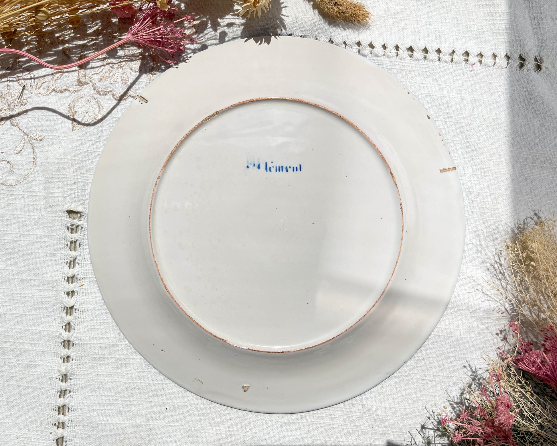 2 Assiettes ST CLEMENT Luneville XIXème  motif fleuris