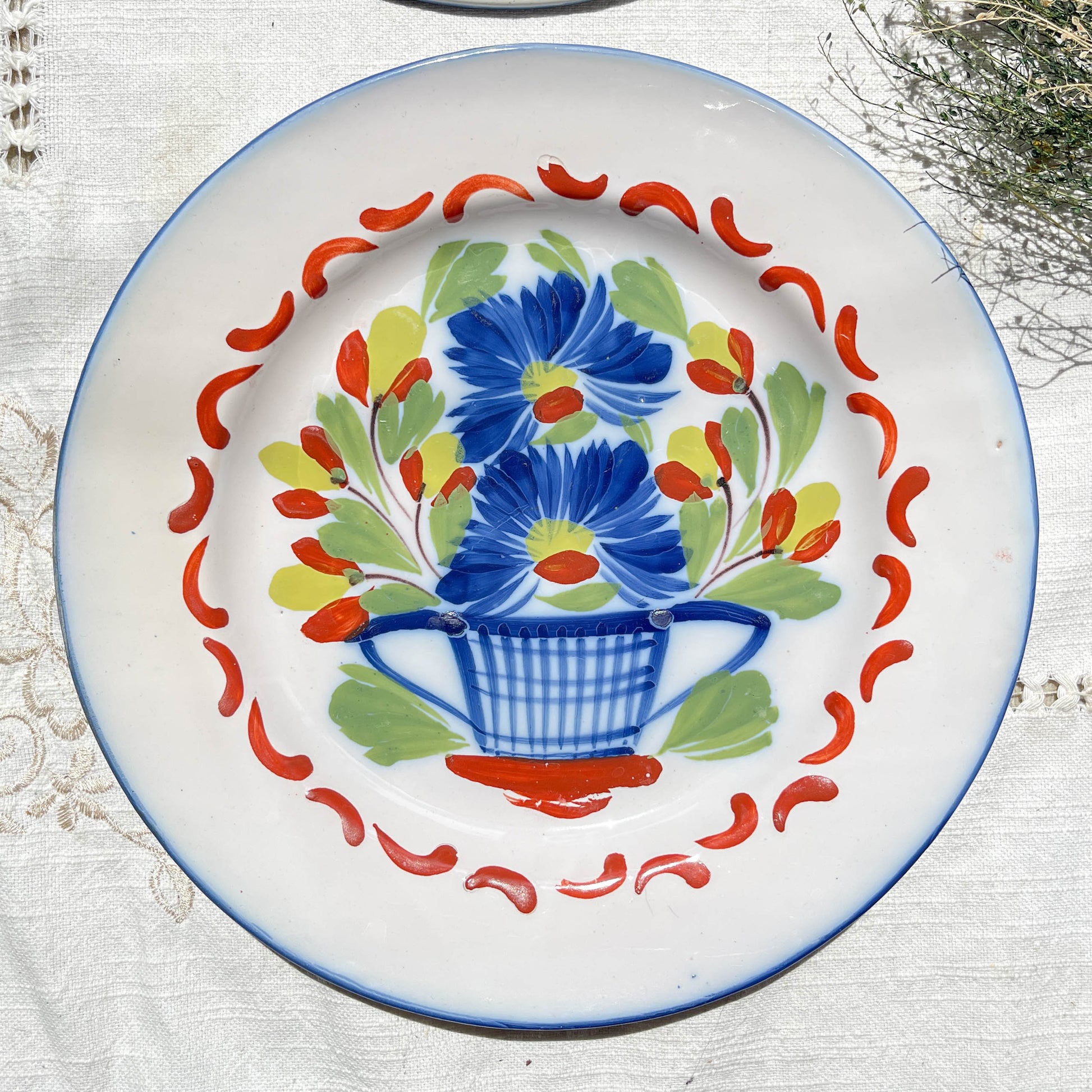 2 Assiettes ST CLEMENT Luneville XIXème  motif fleuris