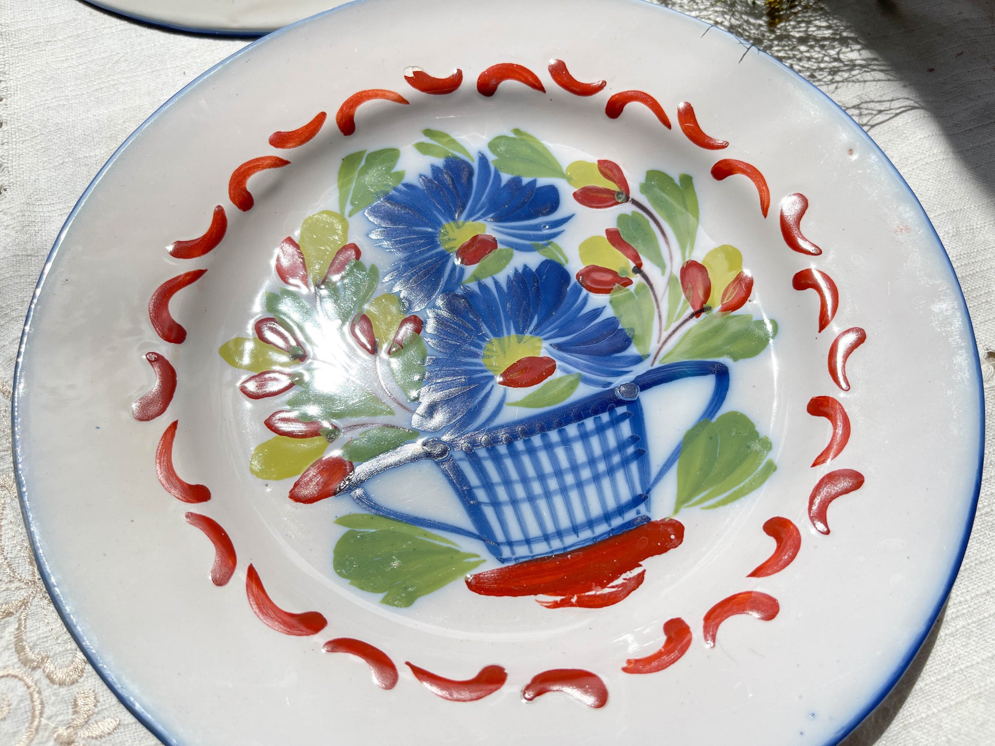2 Assiettes ST CLEMENT Luneville XIXème  motif fleuris
