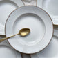 5 Assiettes creuses en porcelaine de Limoges blanches dorées
