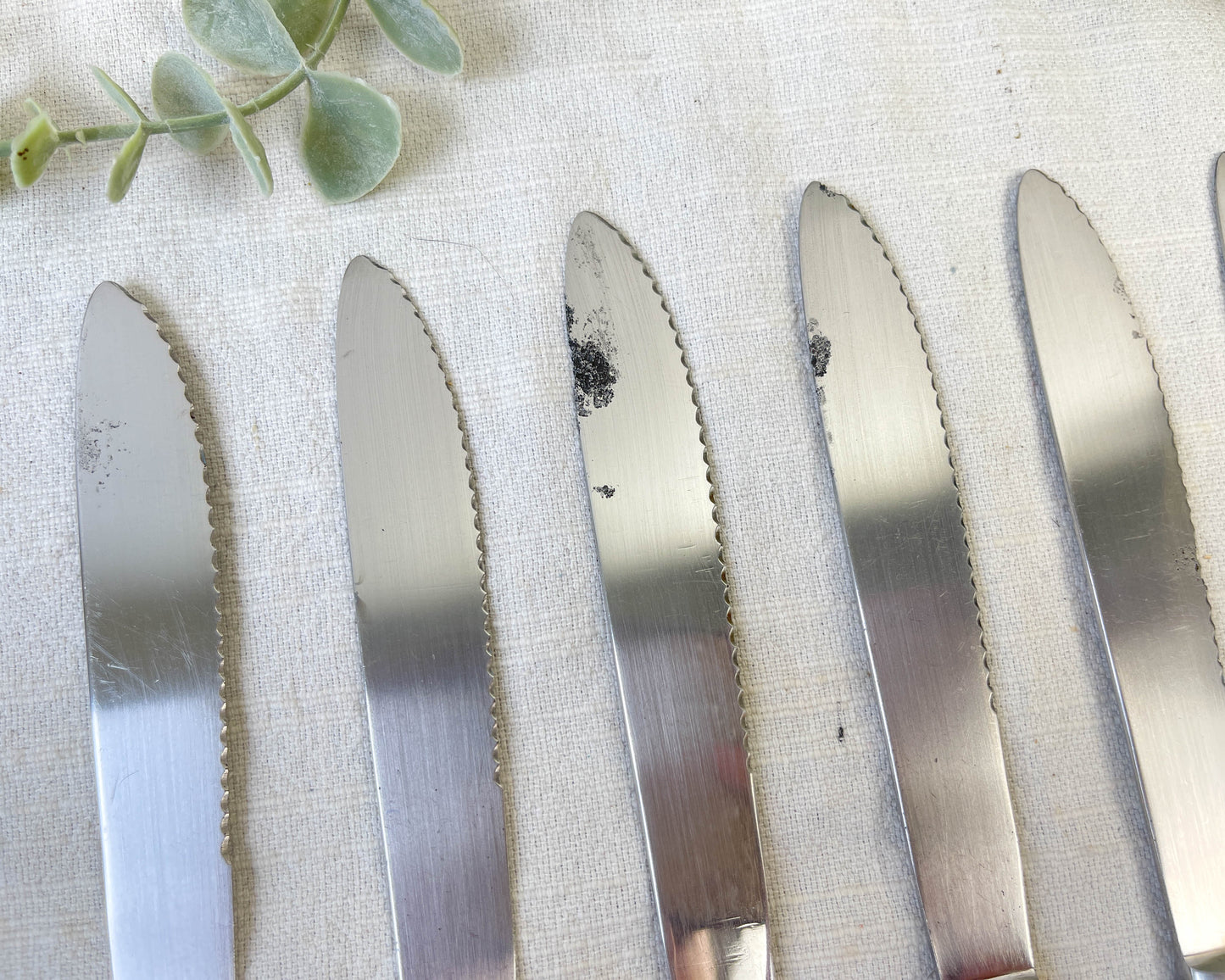 6 vintage Bakelite ivory knives, France