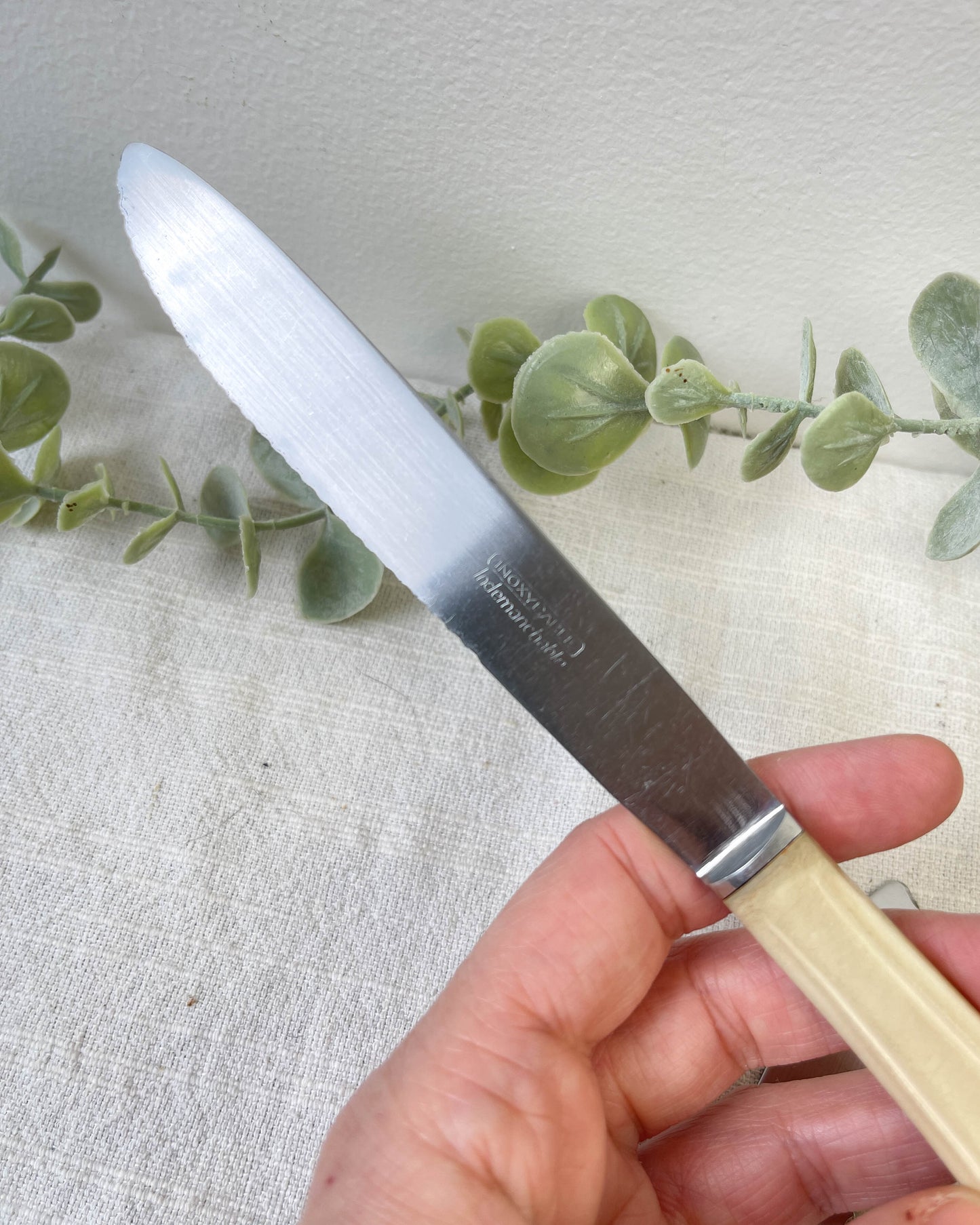 6 couteaux vintage Bakélite ivoire France