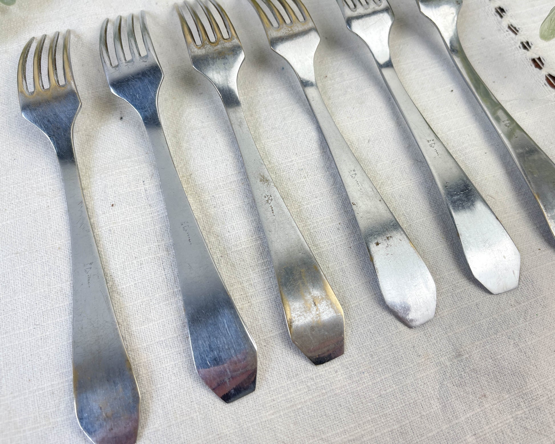 6 Fourchettes vintage en inox vlm italia