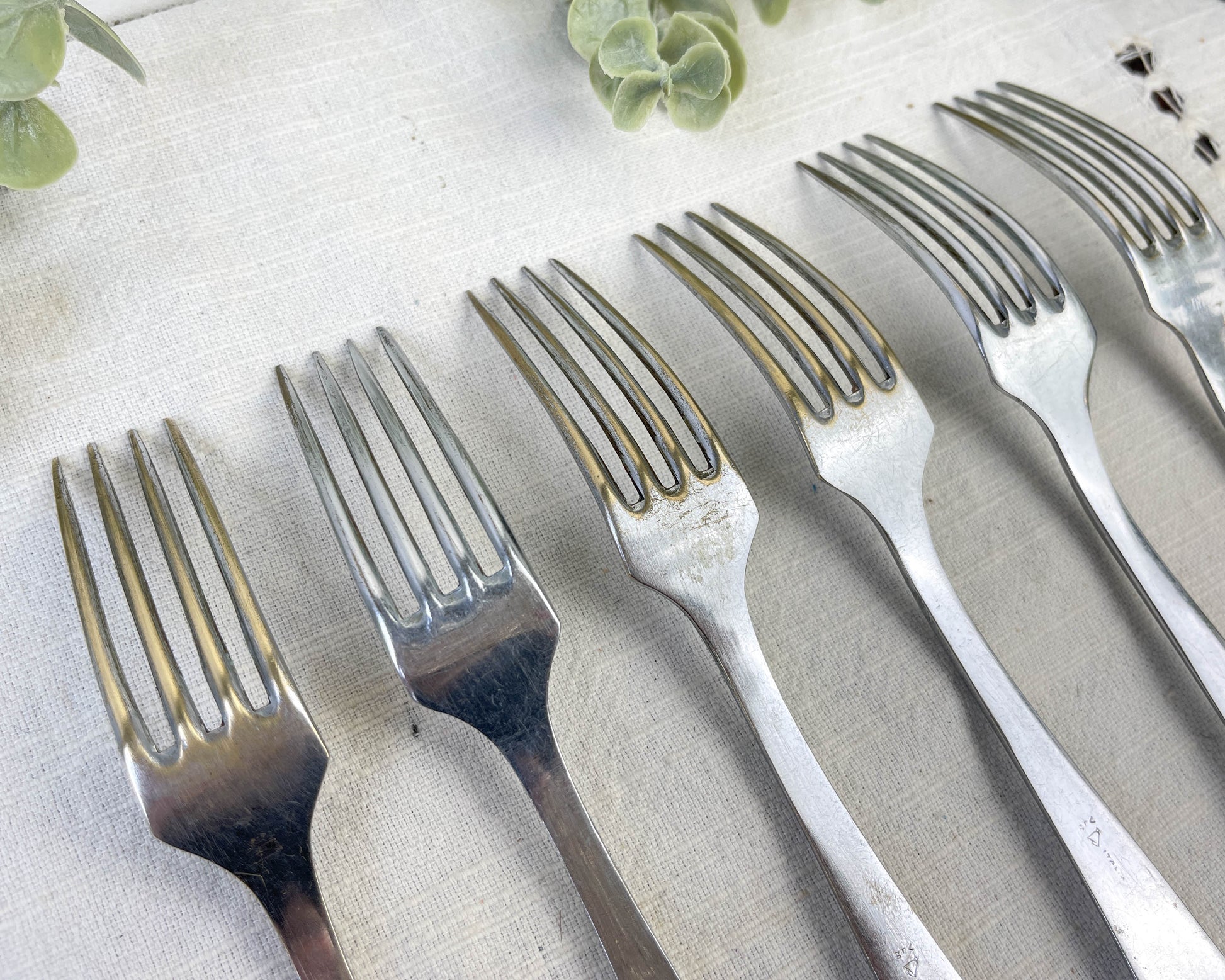 6 Fourchettes vintage en inox vlm italia