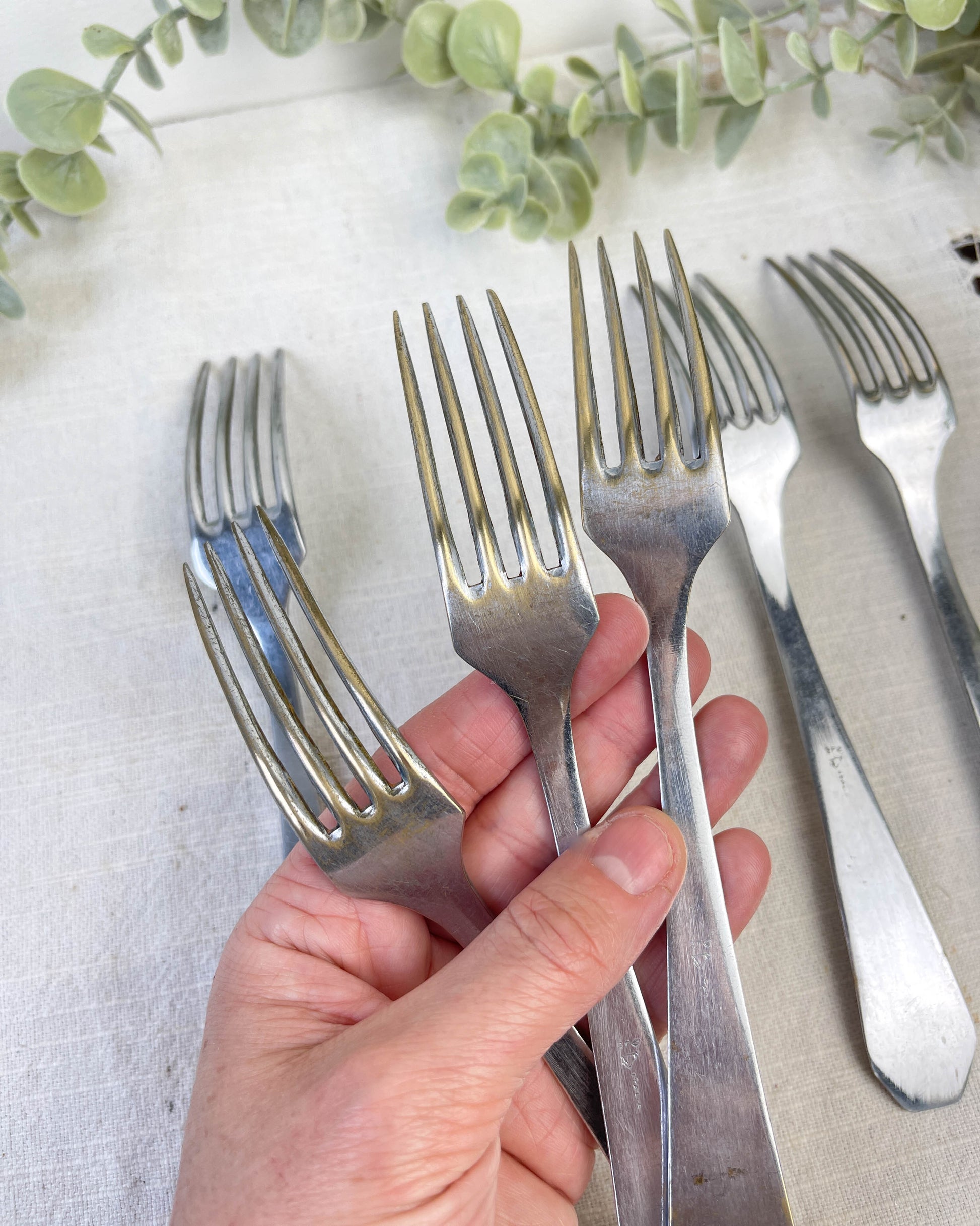 6 Fourchettes vintage en inox vlm italia