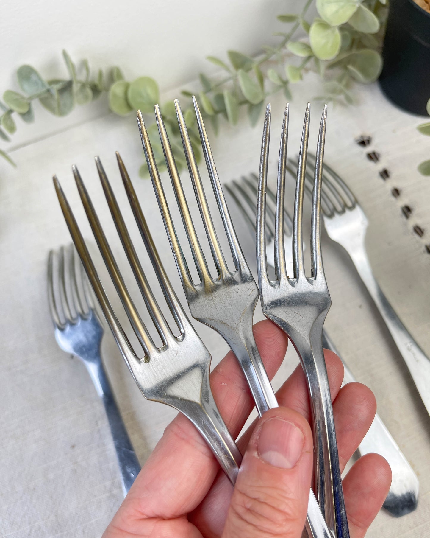 6 Vintage stainless steel forks, VLM Italy
