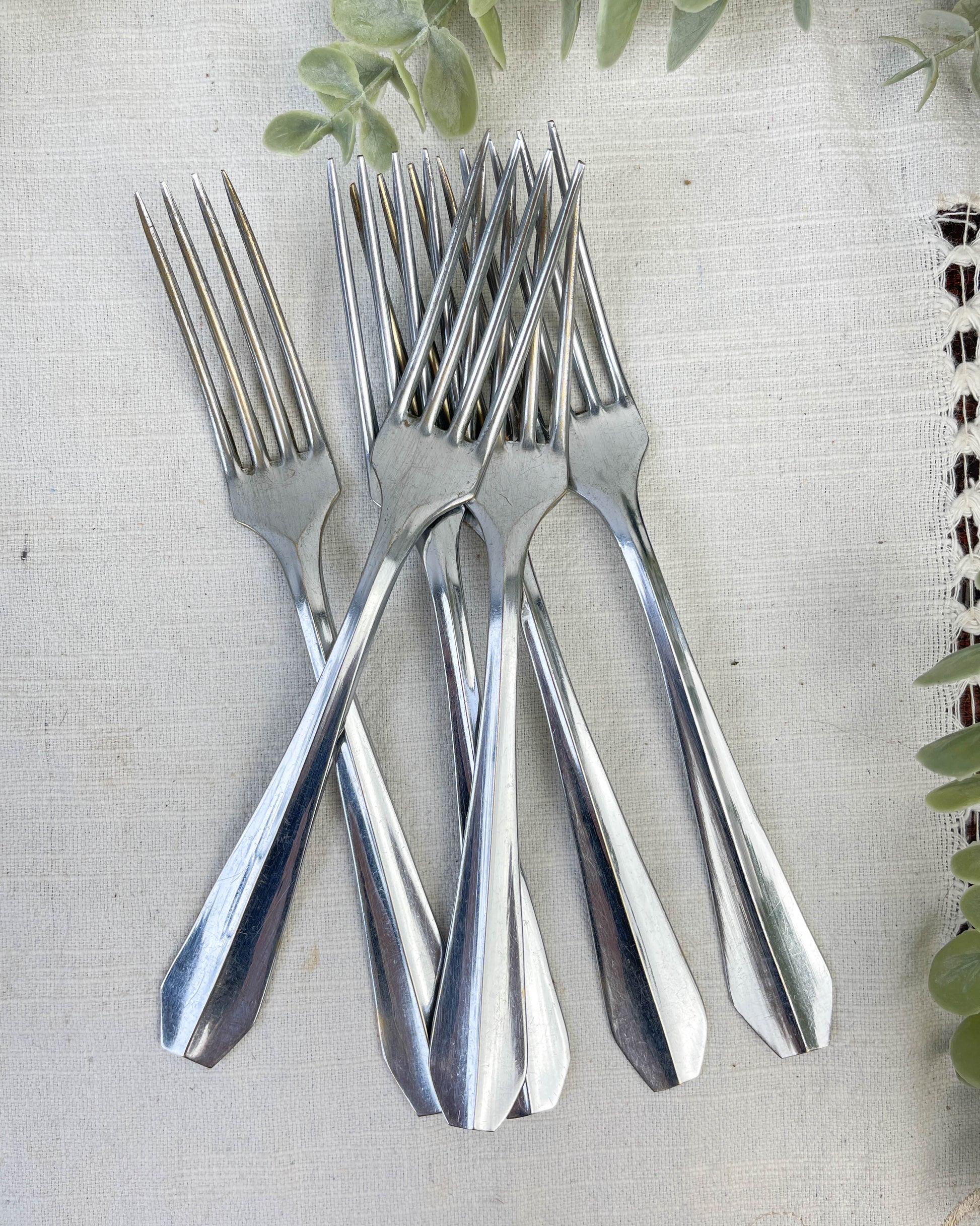 6 Fourchettes vintage en inox vlm italia