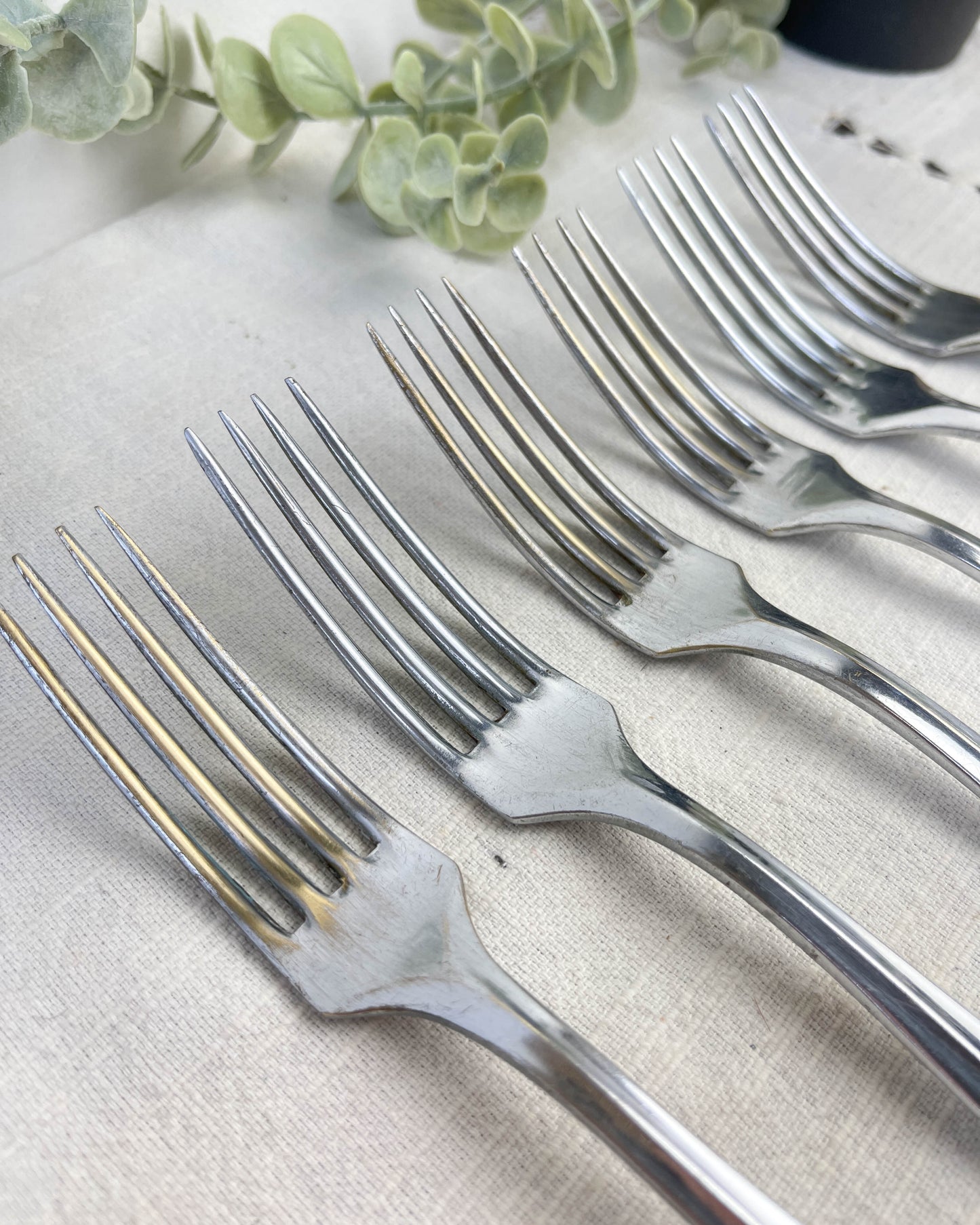 6 Vintage stainless steel forks, VLM Italy
