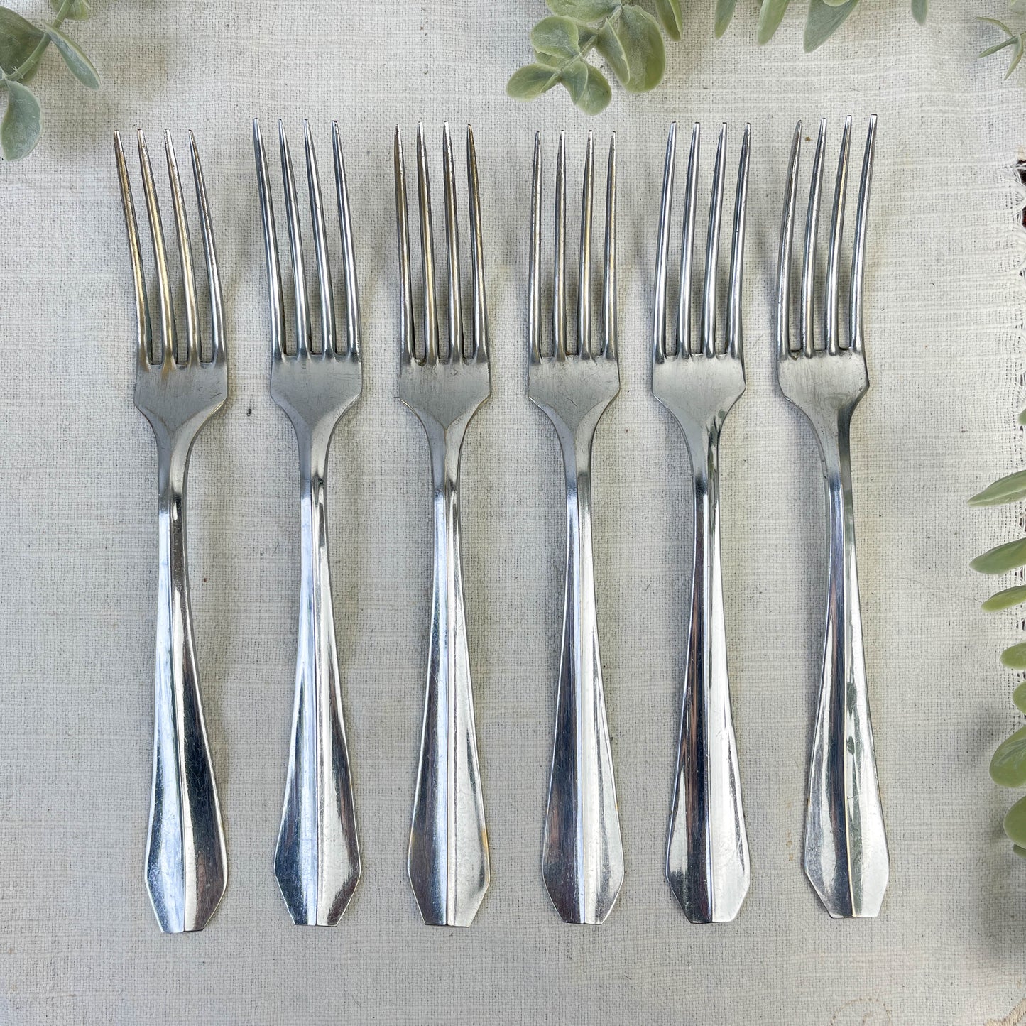 6 Vintage stainless steel forks, VLM Italy