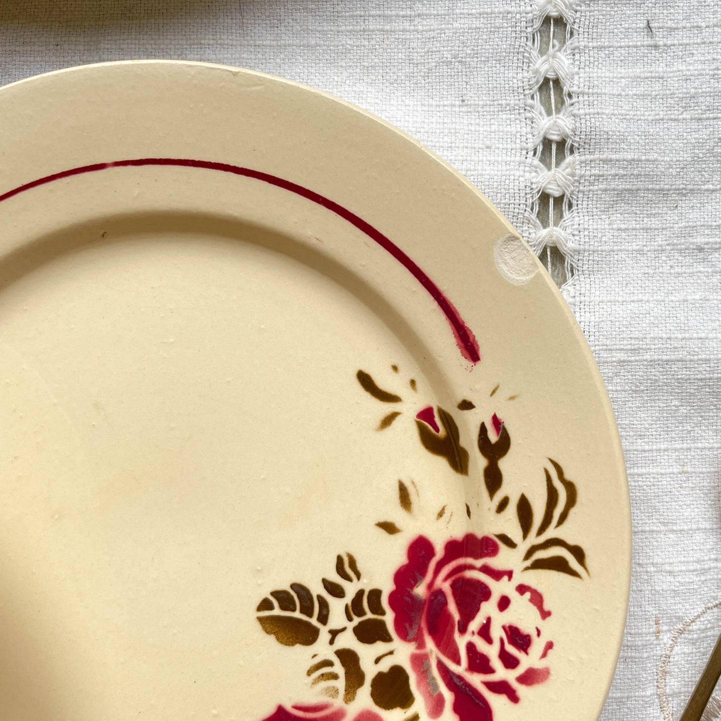 6 Petites assiettes vintage dépareillées motif fleuri - BADONVILLIER - STEULER - 1923