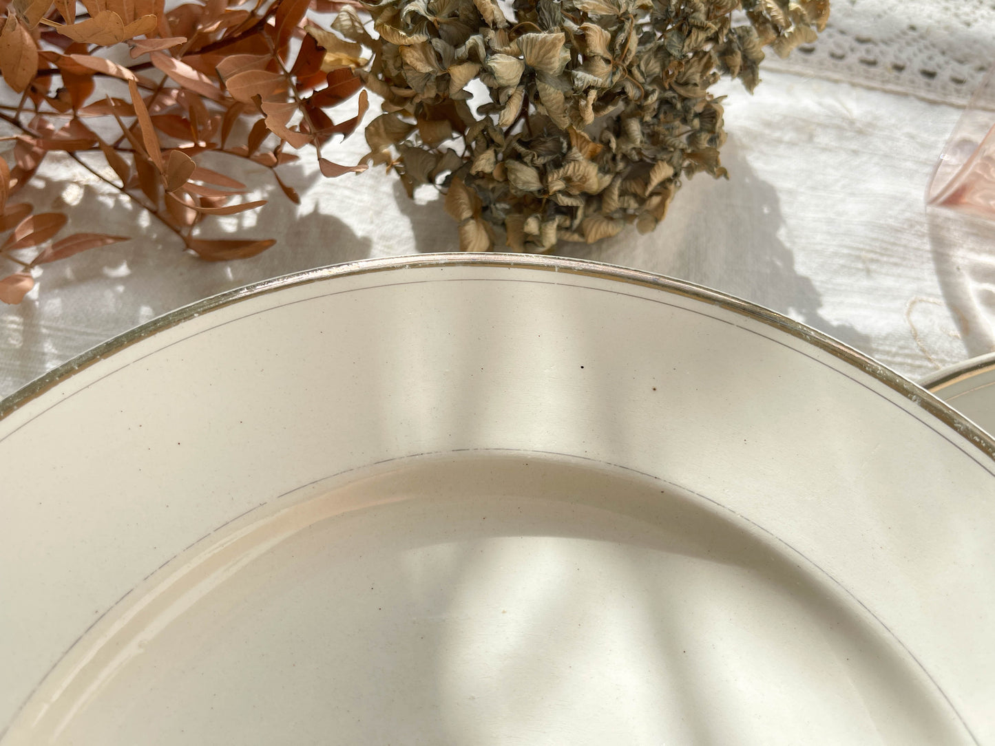 6 Assiettes vintage dépareillées motif fleuri Sareguemines Badonvillier Moulin des Loups