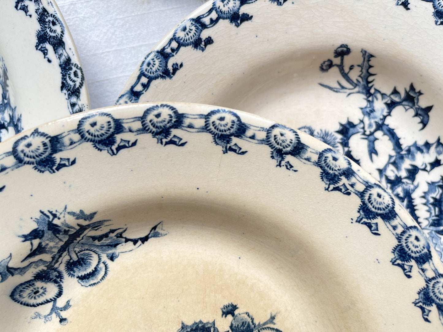 10 Assiettes creuses vintage dépareillées Terre de fer Bleue Verte Rouge