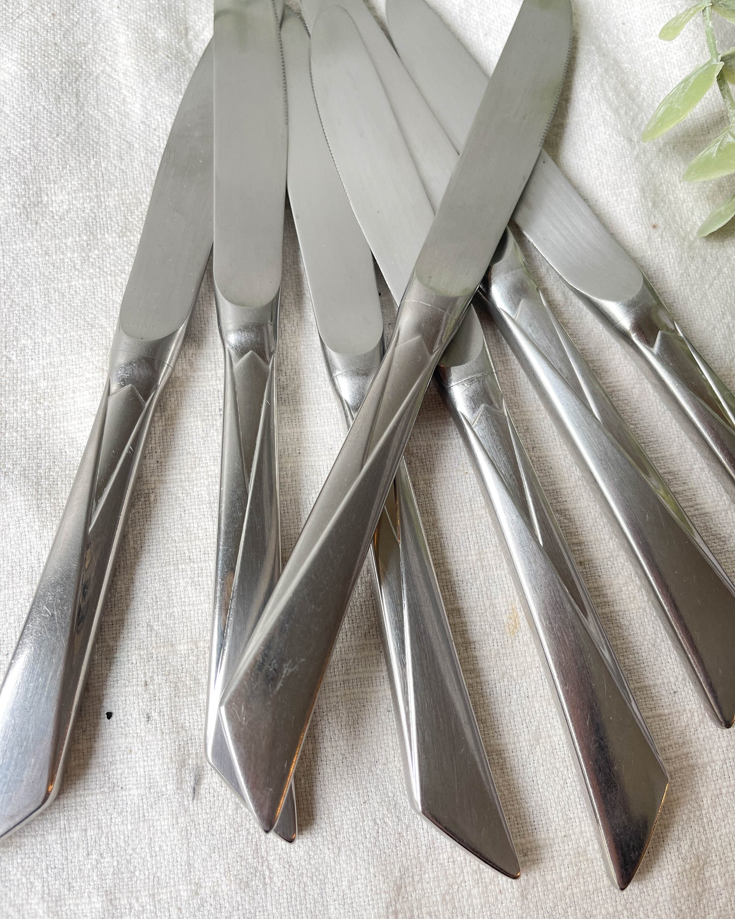7 Couteaux vintages inox style Art déco made in France