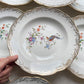 9 Assiettes creuses en porcelaine vintage Real Opalor Export motif oiseau de paradis