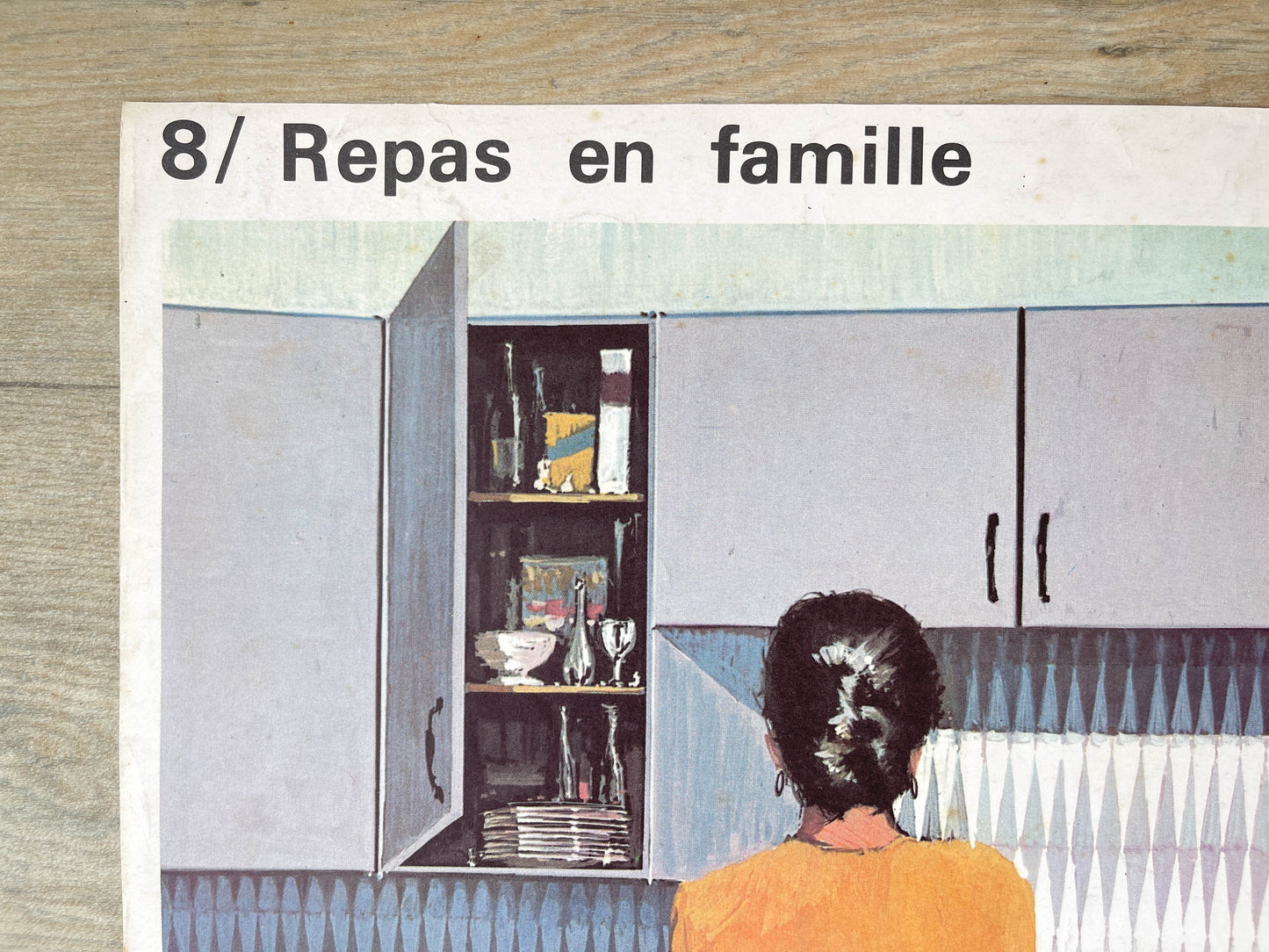 Affiche scolaire Bourrasques d'automne / Repas de famille Yves Thos éditions Rossignol 1960 Français