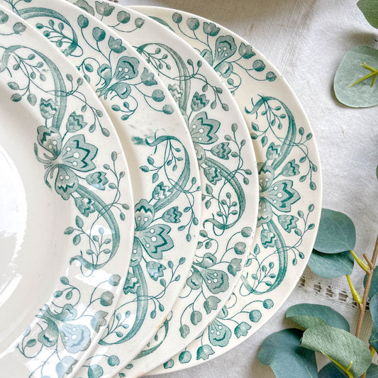 Lot de 6 Assiettes creuses Anciennes Terre de Fer "Figuig" – Longchamp XIXe