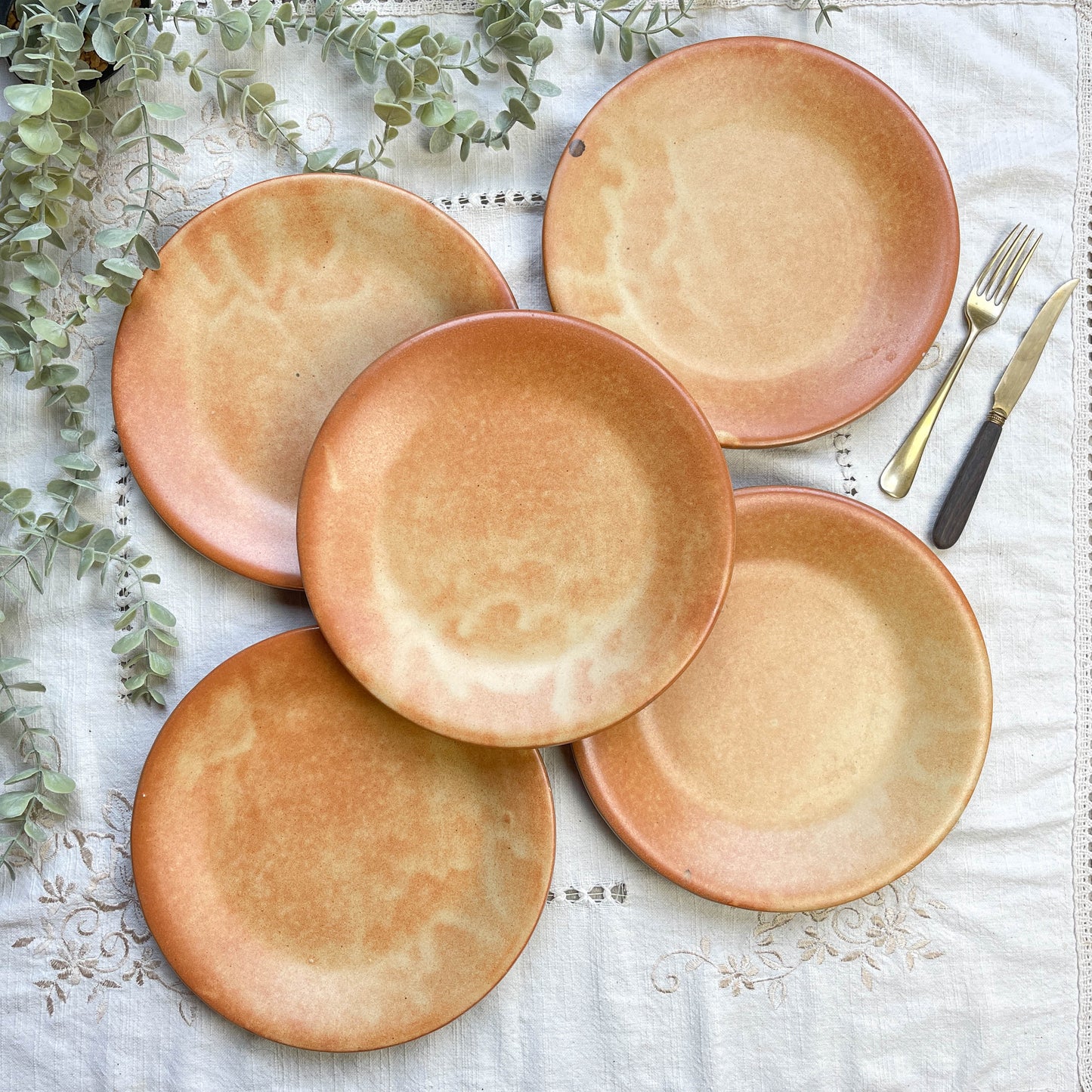 5 Assiettes Vintage en Grès Vallauris