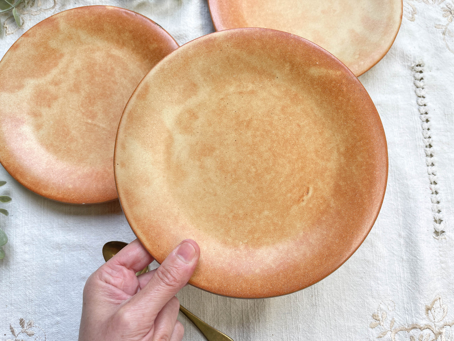 3 Petites Assiettes Vintage en Grès Vallauris