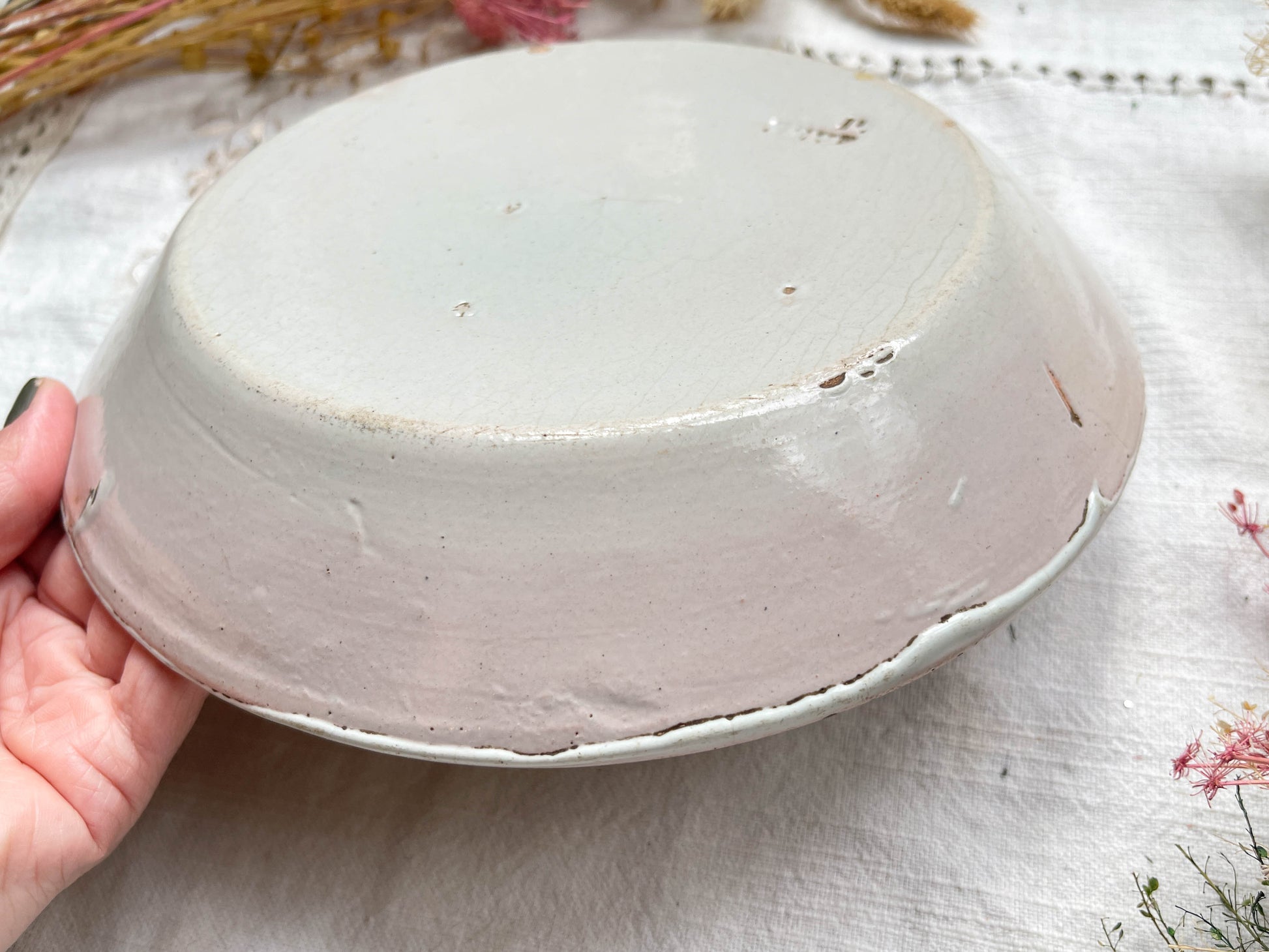 Ancienne Assiette Faïence Française Calotte Nevers XIXème