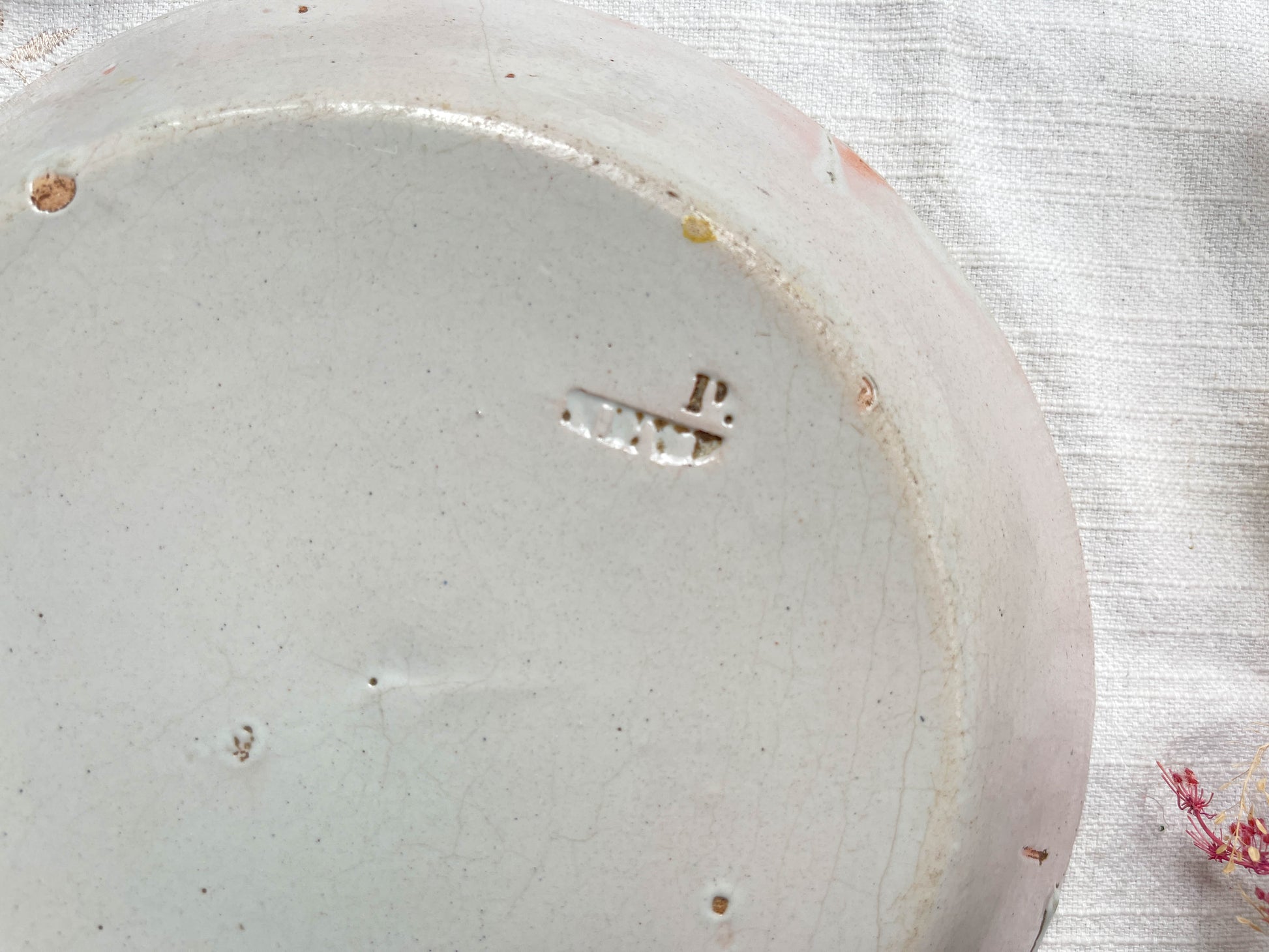 Ancienne Assiette Faïence Française Calotte Nevers XIXème