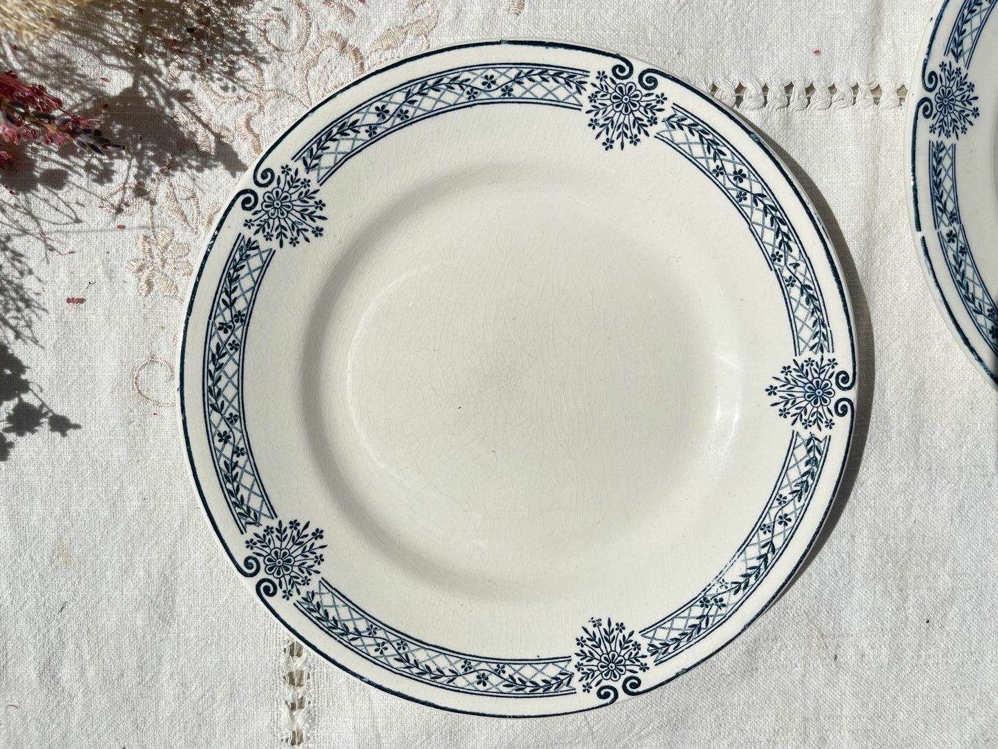 5 Petites Assiettes Terre de fer bleue Salins modèle Arbois Ennege