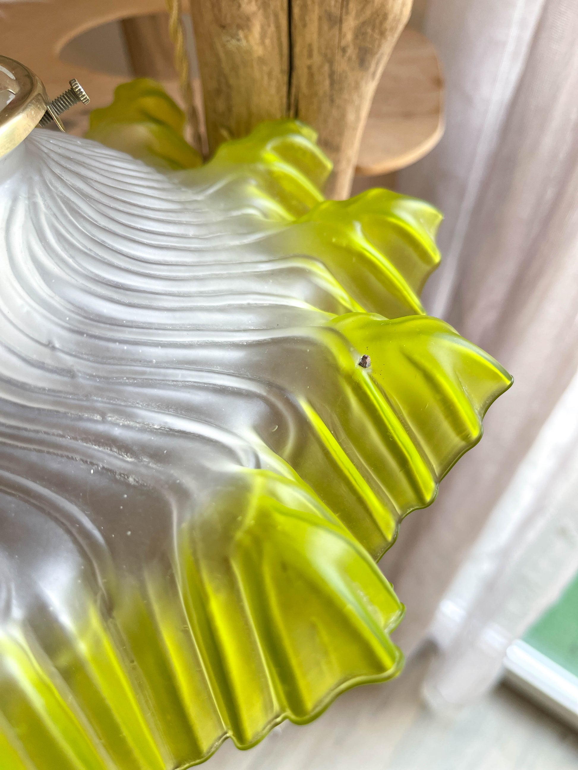 Baladeuse abat-jour vintage en verre dentellé vert personnalisable