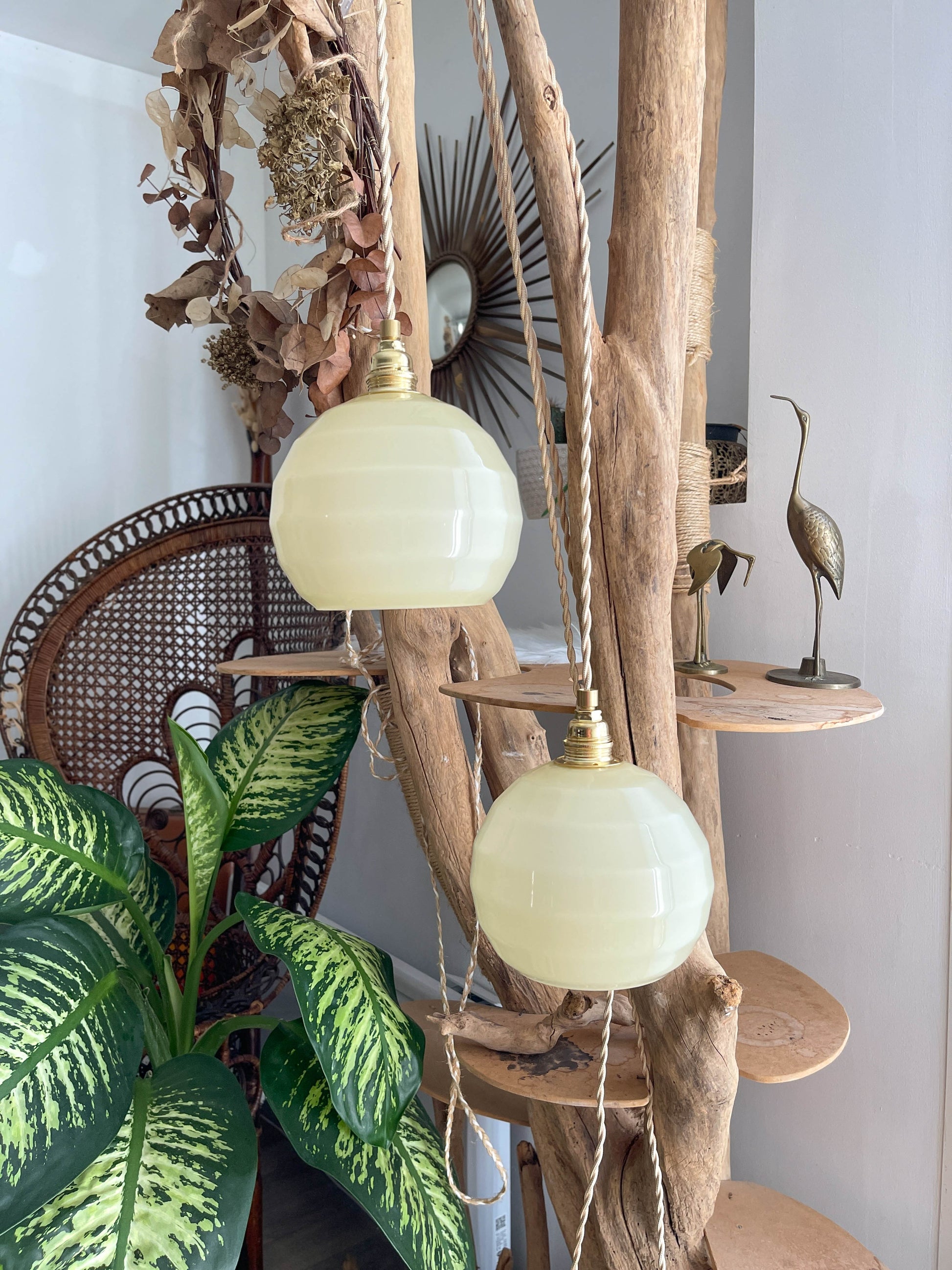 Baladeuses-vintage-verre-de-Clichy-jaune-personnalisables