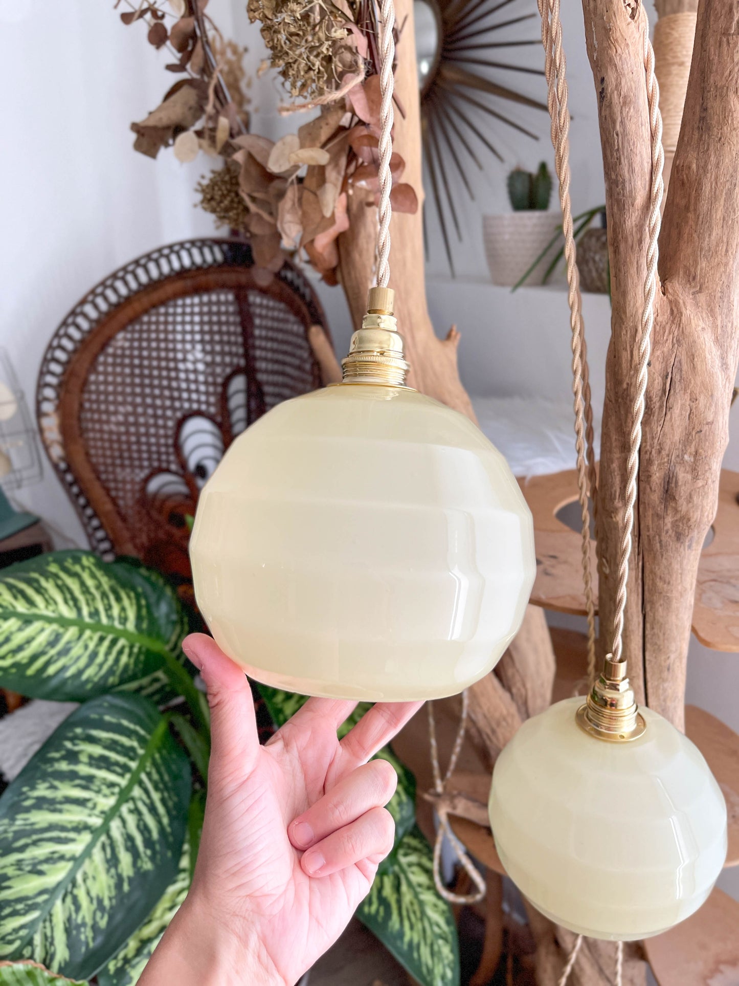 Baladeuses-vintage-verre-de-Clichy-jaune-personnalisables