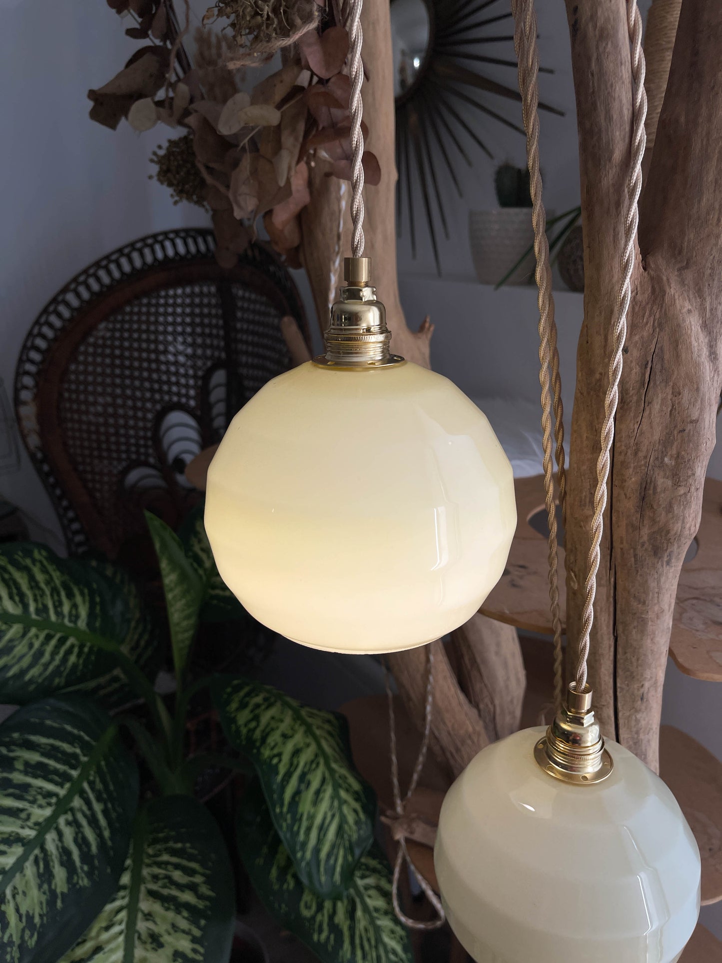 Baladeuses-vintage-verre-de-Clichy-jaune-personnalisables