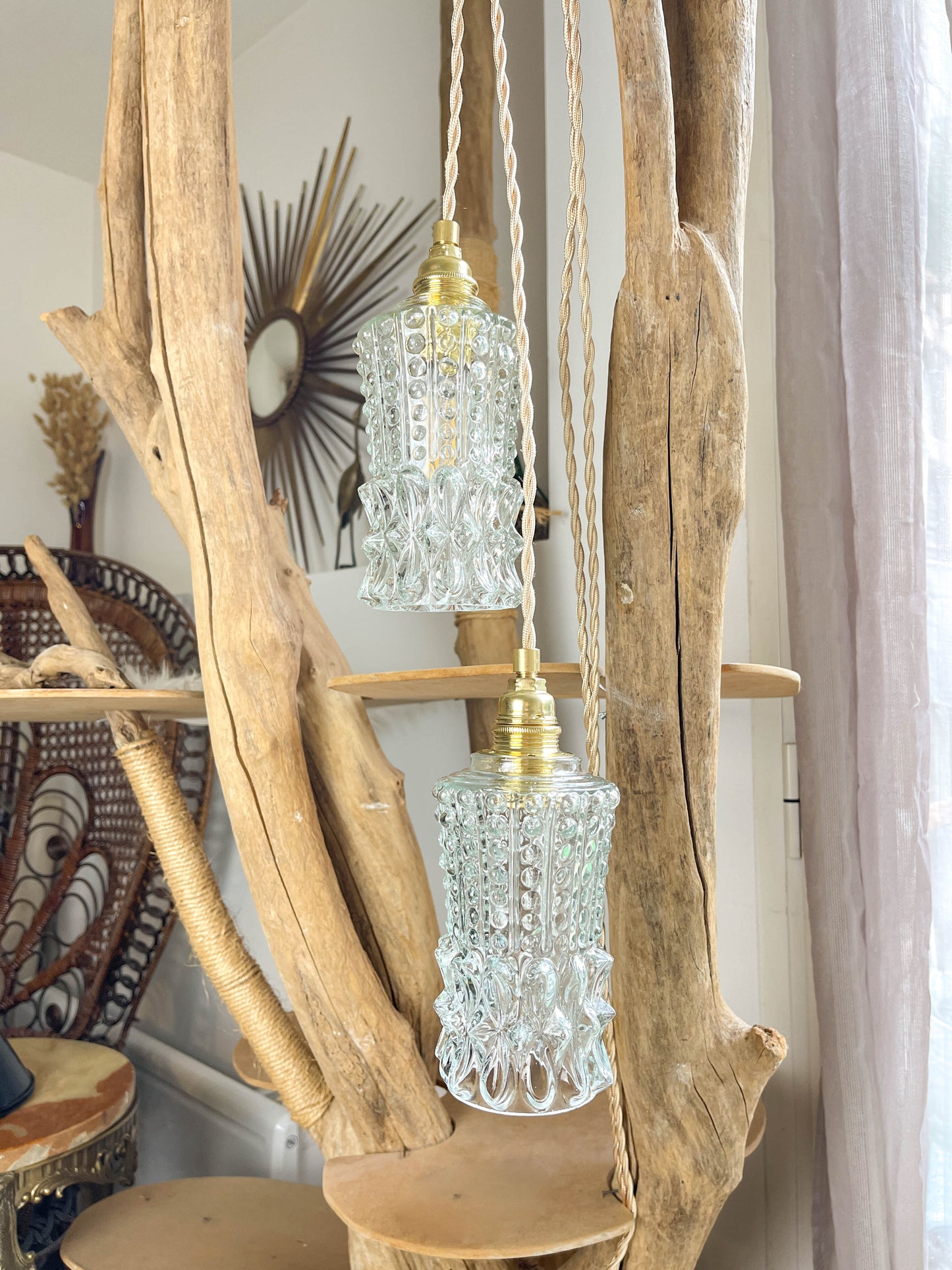 Baladeuses tulipes vintages en verre personnalisables
