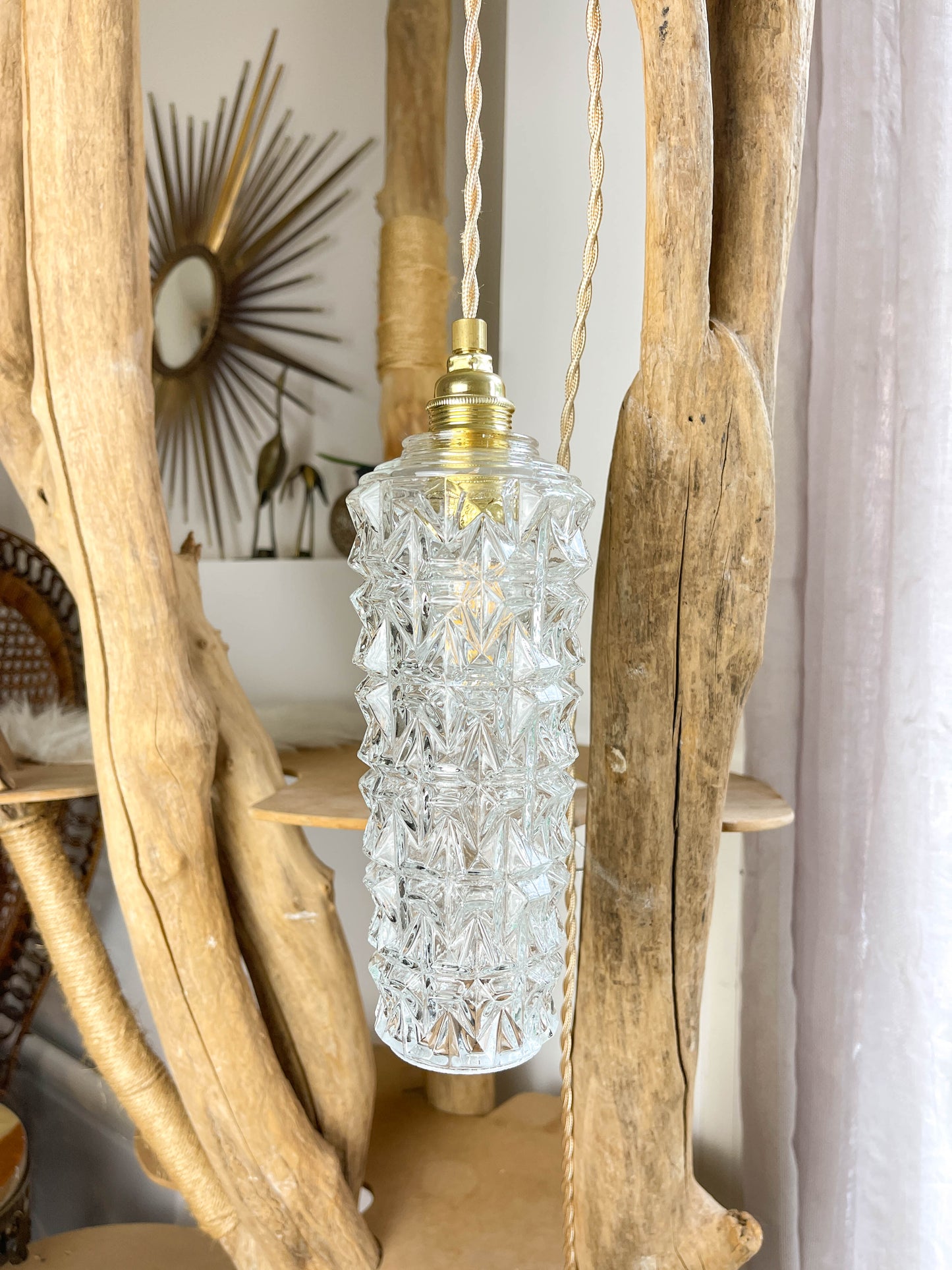 Baladeuse tulipe vintage en verre personnalisable