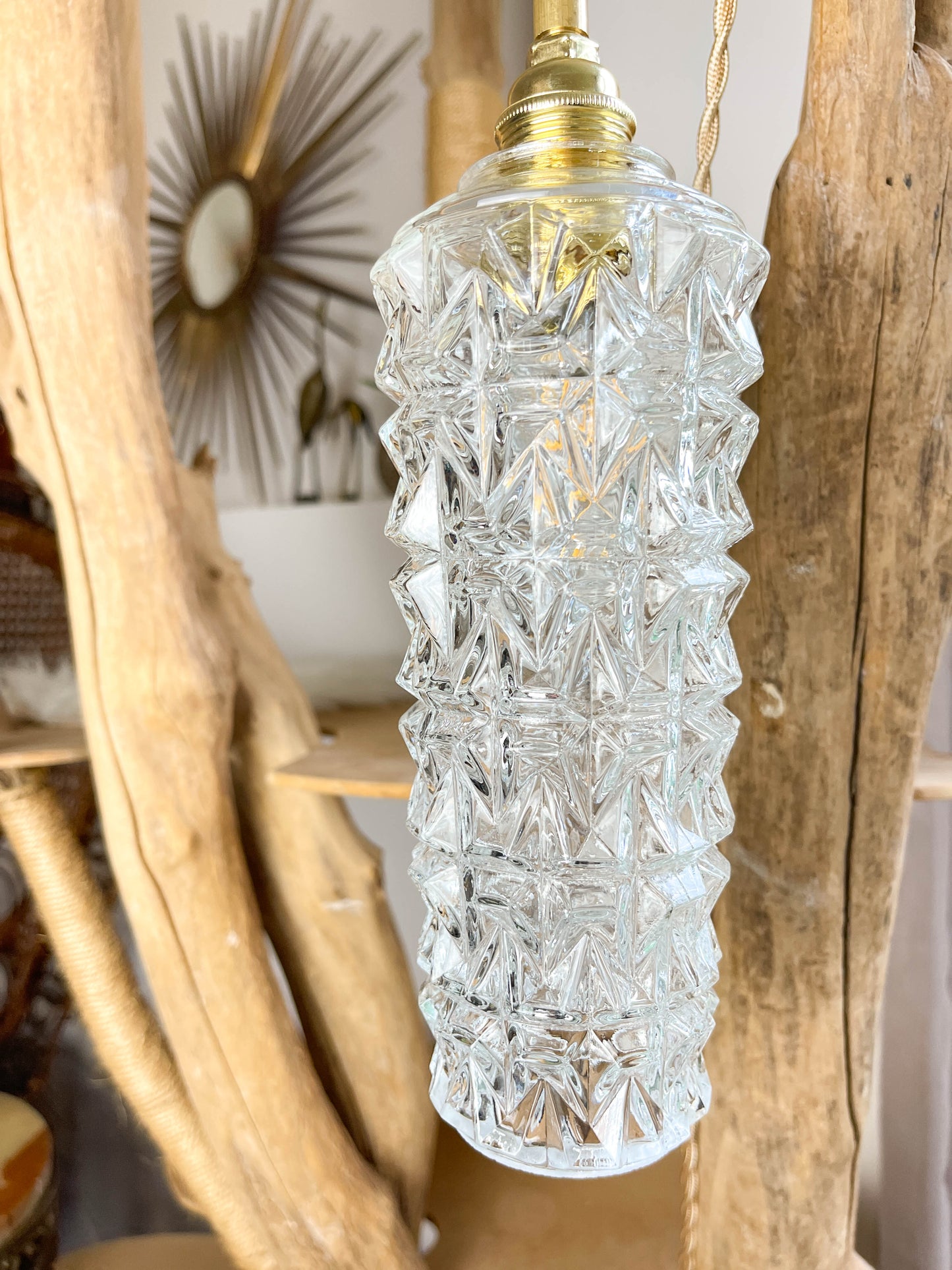 Baladeuse tulipe vintage en verre personnalisable