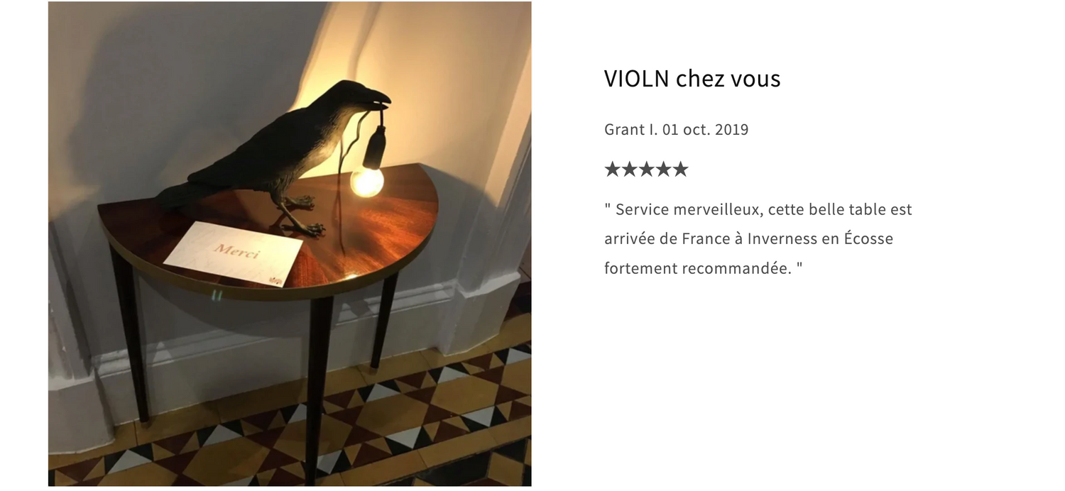 Petite console vintage VIOLN chez une cliente