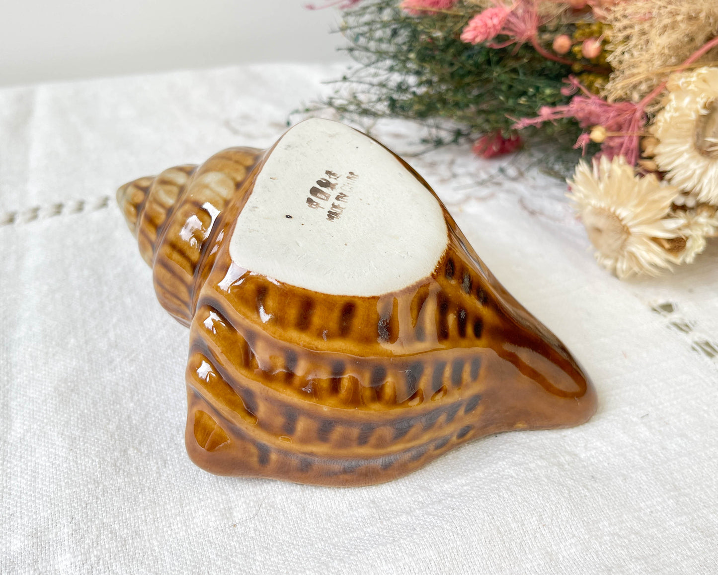 Cendrier en céramique coquillage vintage Année 50