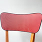 Chaises vintage années 60 bois et skaï rouge