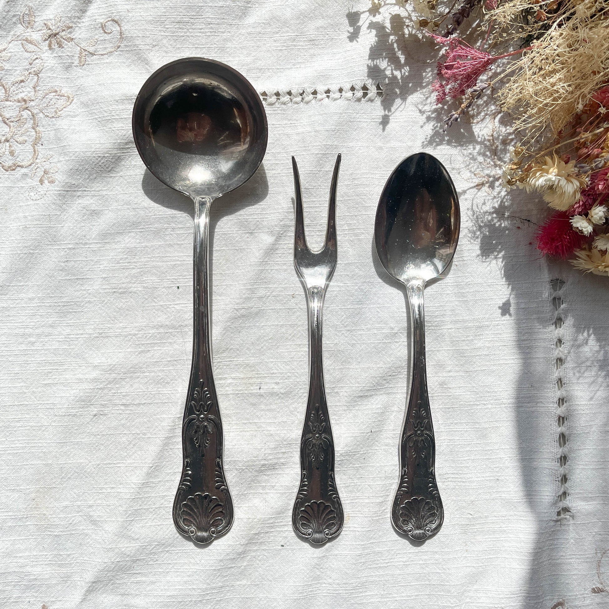 Couverts de service vintage style Rocaille