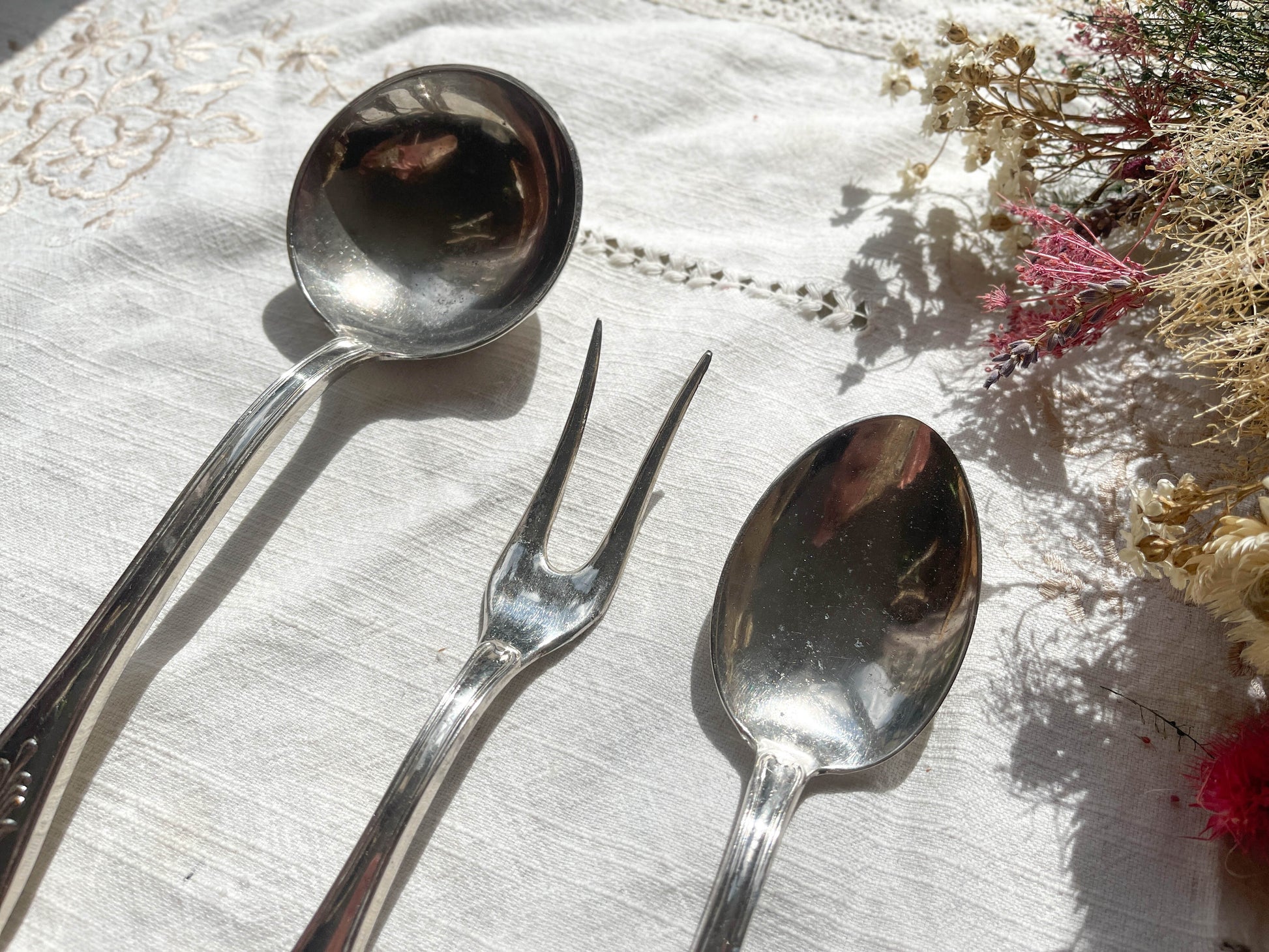 Couverts de service vintage style Rocaille