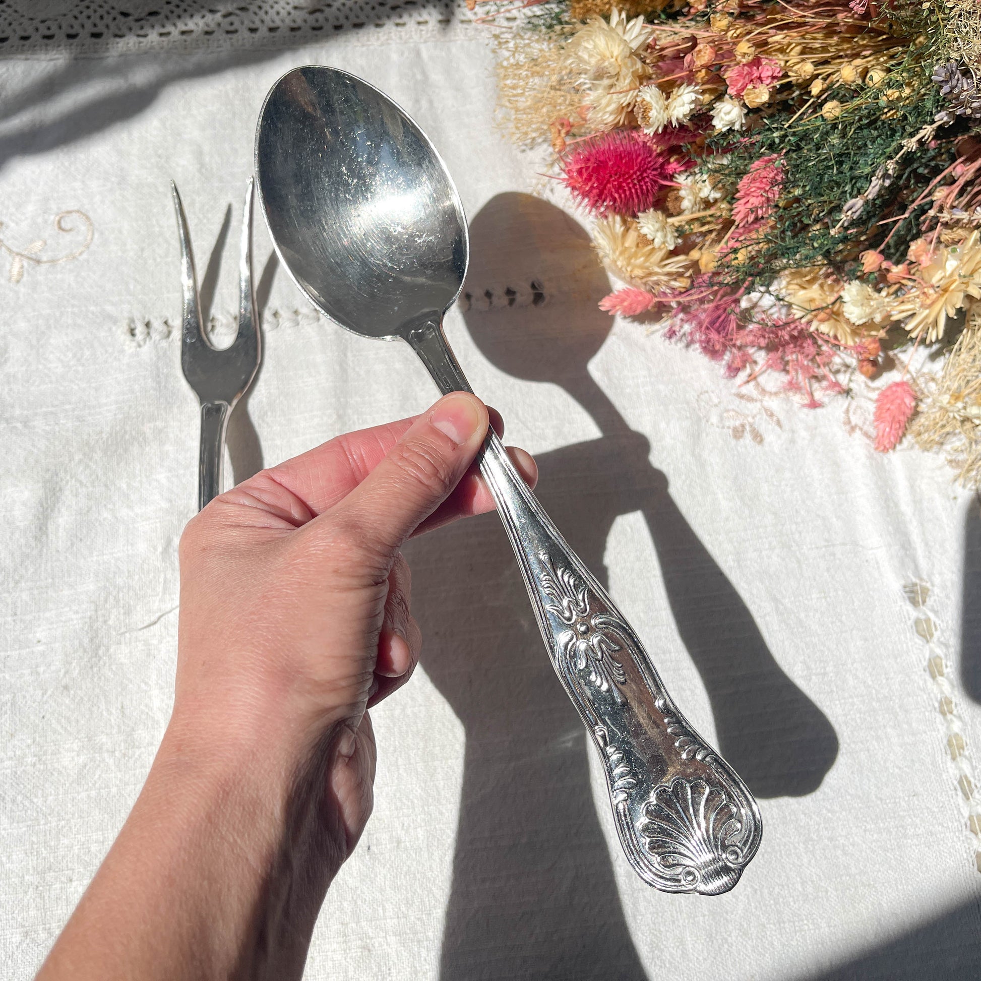 Couverts de service vintage style Rocaille