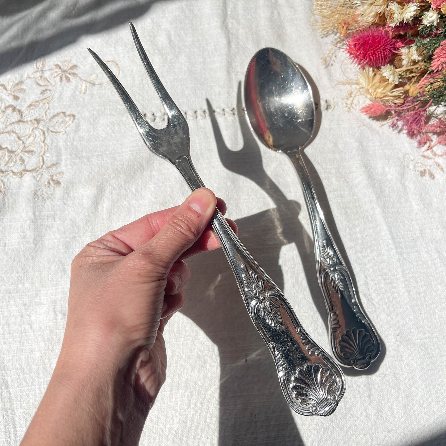 Couverts de service vintage style Rocaille