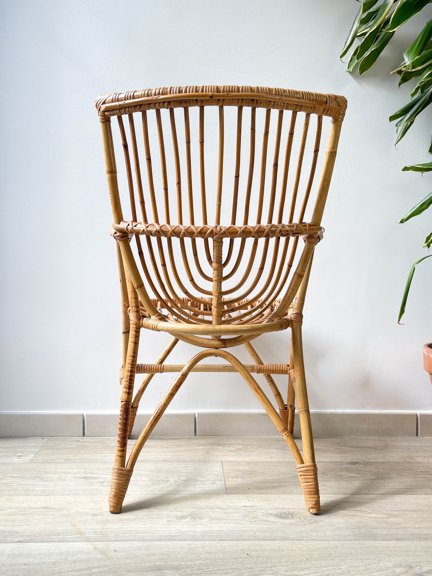 Fauteuils en rotin vintage 1970