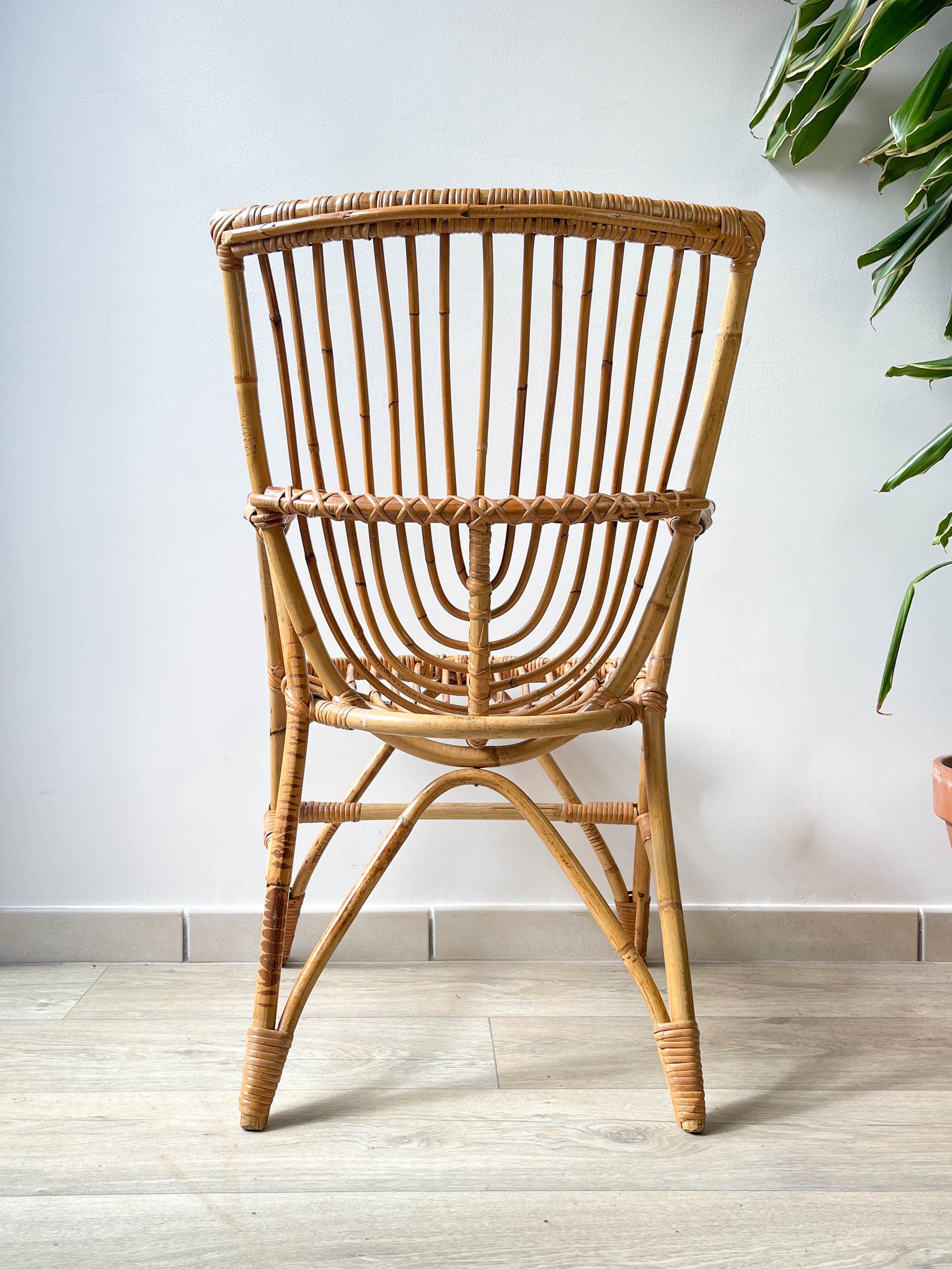 Fauteuils en rotin vintage 1970