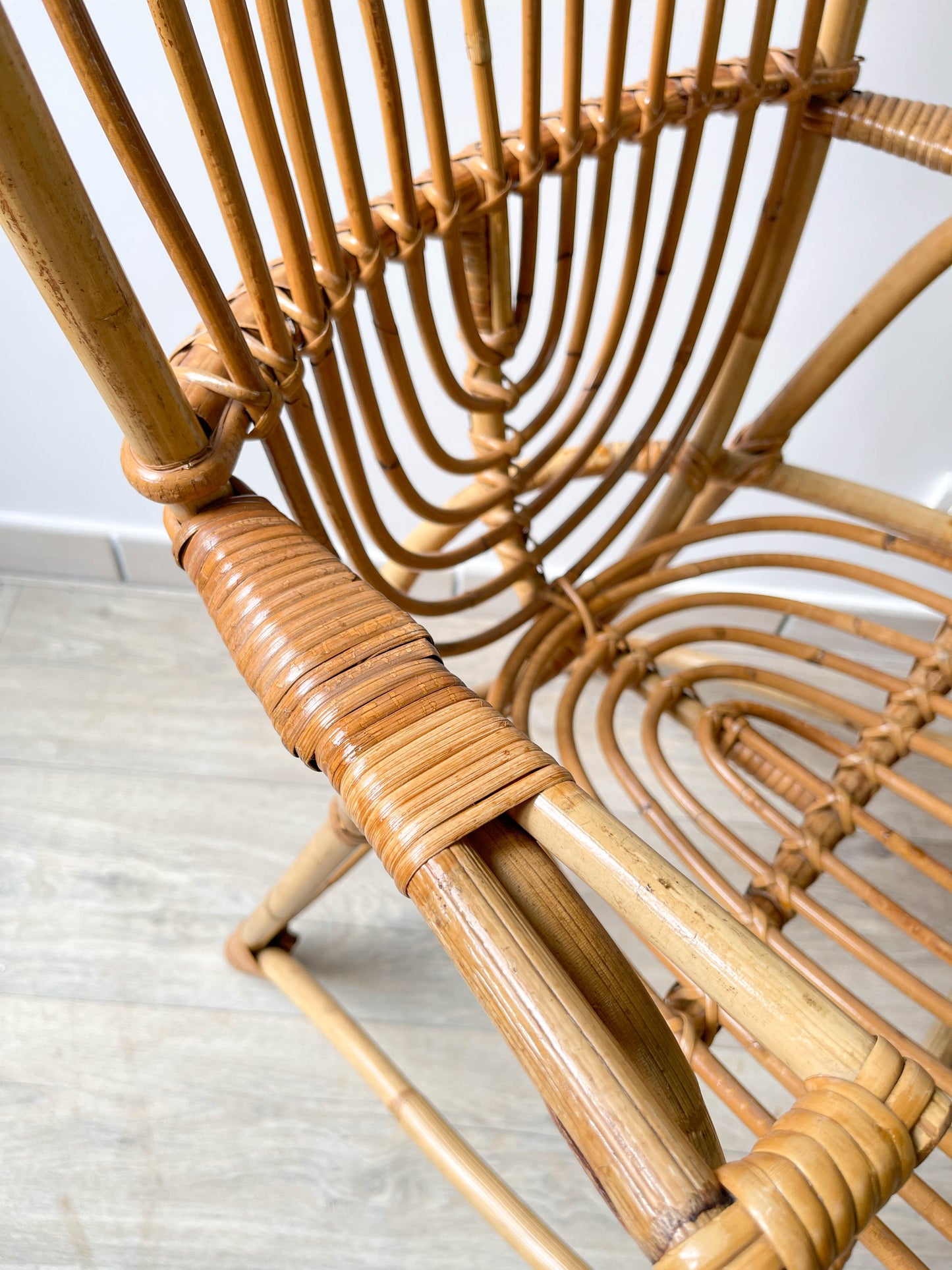 Fauteuils en rotin vintage 1970