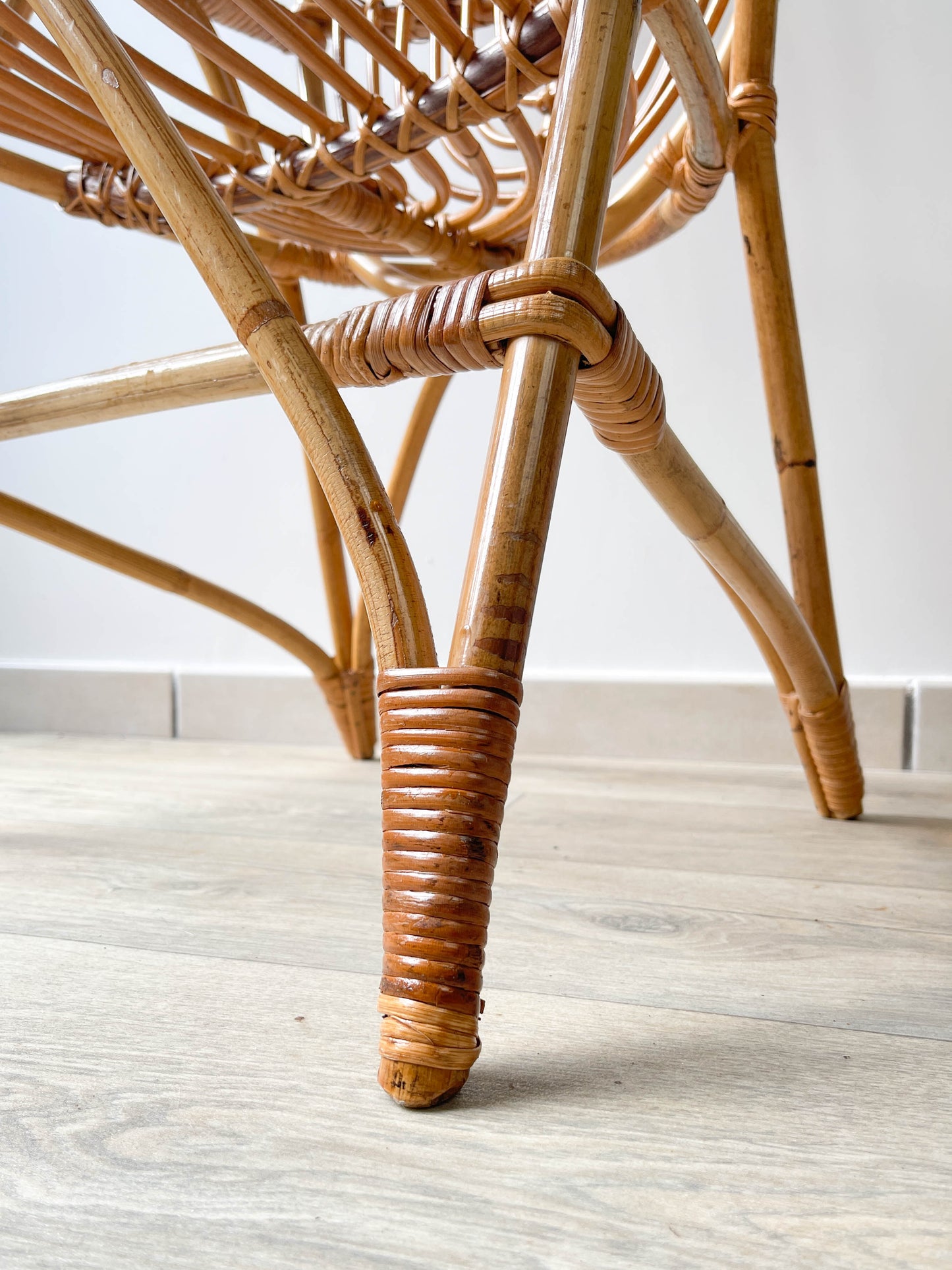 Fauteuils en rotin vintage 1970
