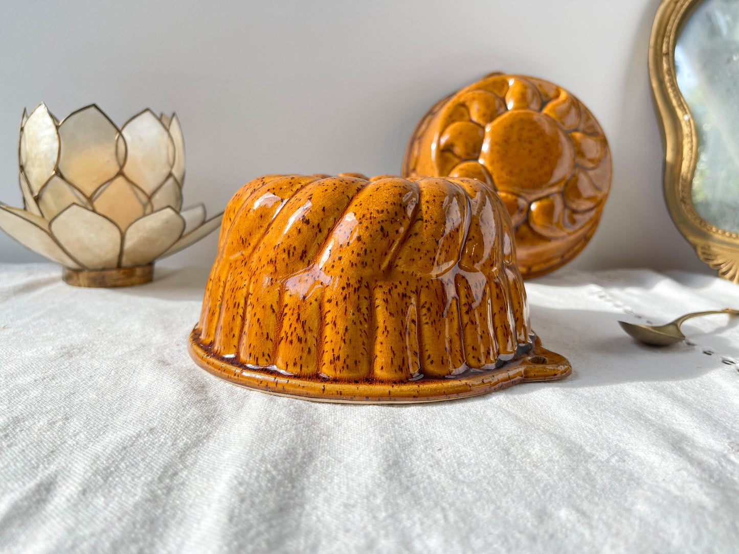 Moule a kouglof céramique moucheté 1950
