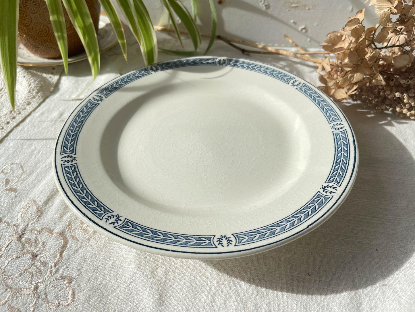 Plat piédouche vintage Terre de fer SALINS modèle "CASTELLANE" Made in France