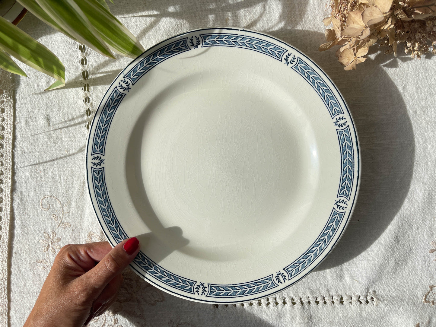 Plat piédouche vintage Terre de fer SALINS modèle "CASTELLANE" Made in France