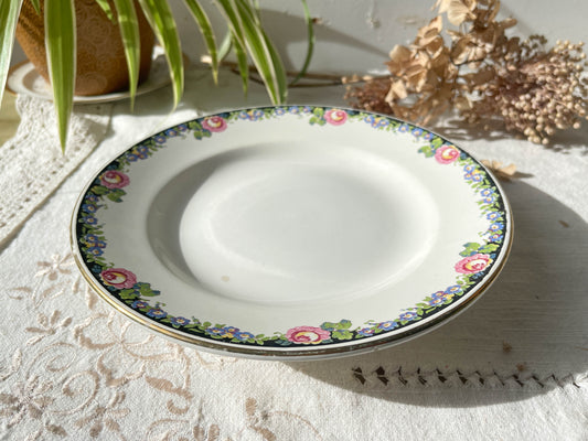 Plat piédouche vintage Terre de fer Digoin Sarreguemine modèle 8984 Made in France
